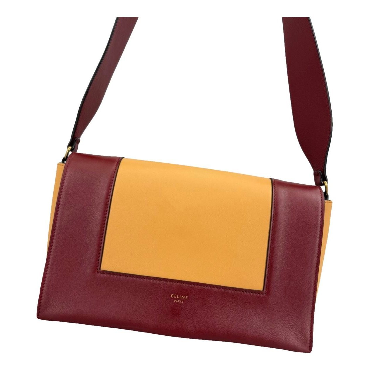 Frame leather handbag