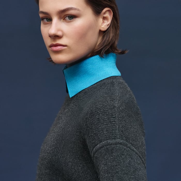 Gris Satin Long-sleeve Sweater