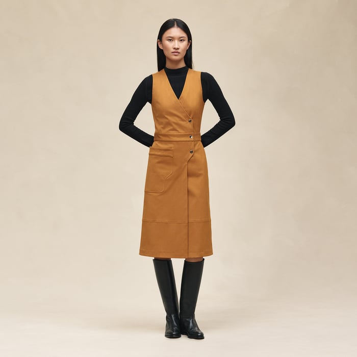 Marron Ocre Wraparound Dress