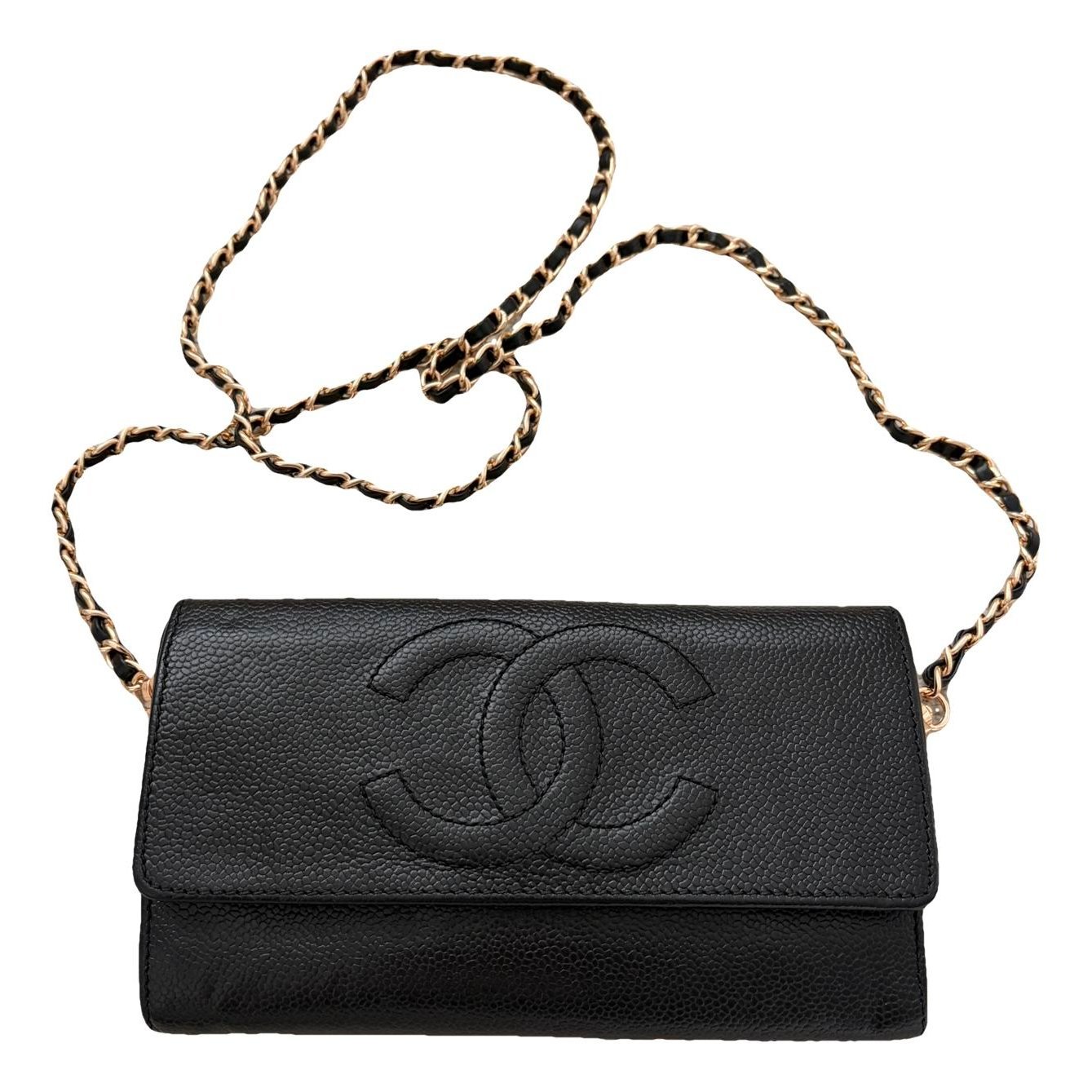 Wallet On Chain Double C leather crossbody bag