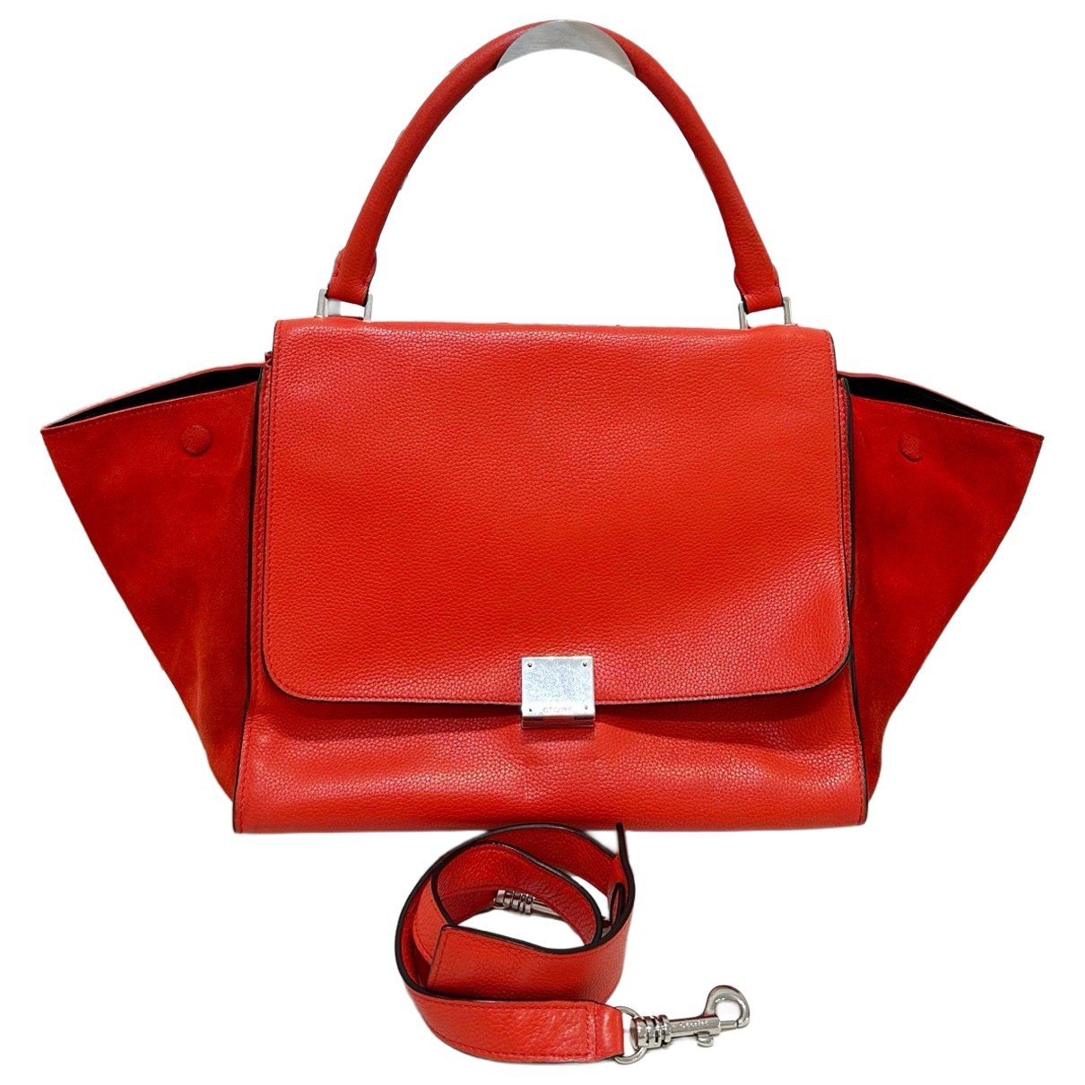 Trapèze leather handbag