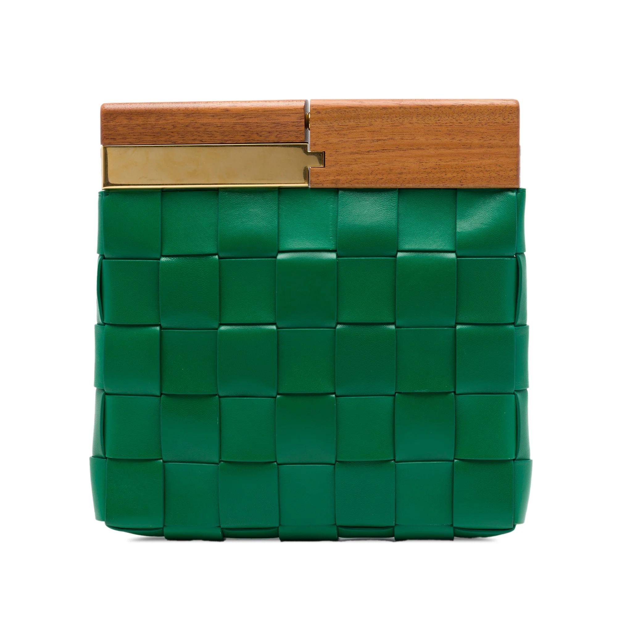 Snap leather clutch bag