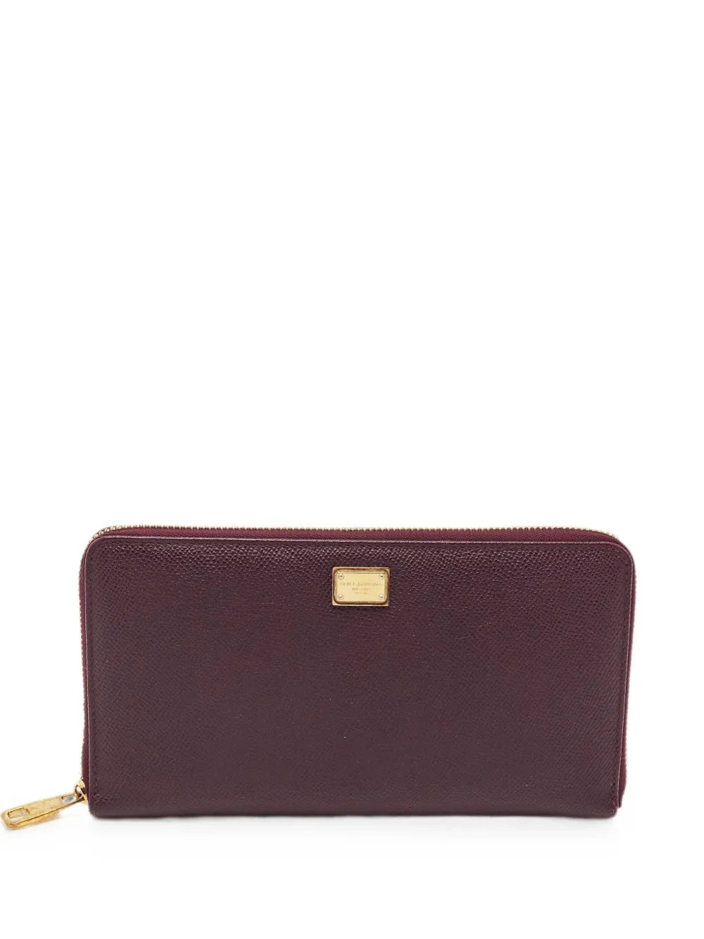 logo-plaque zip-around clutch bag