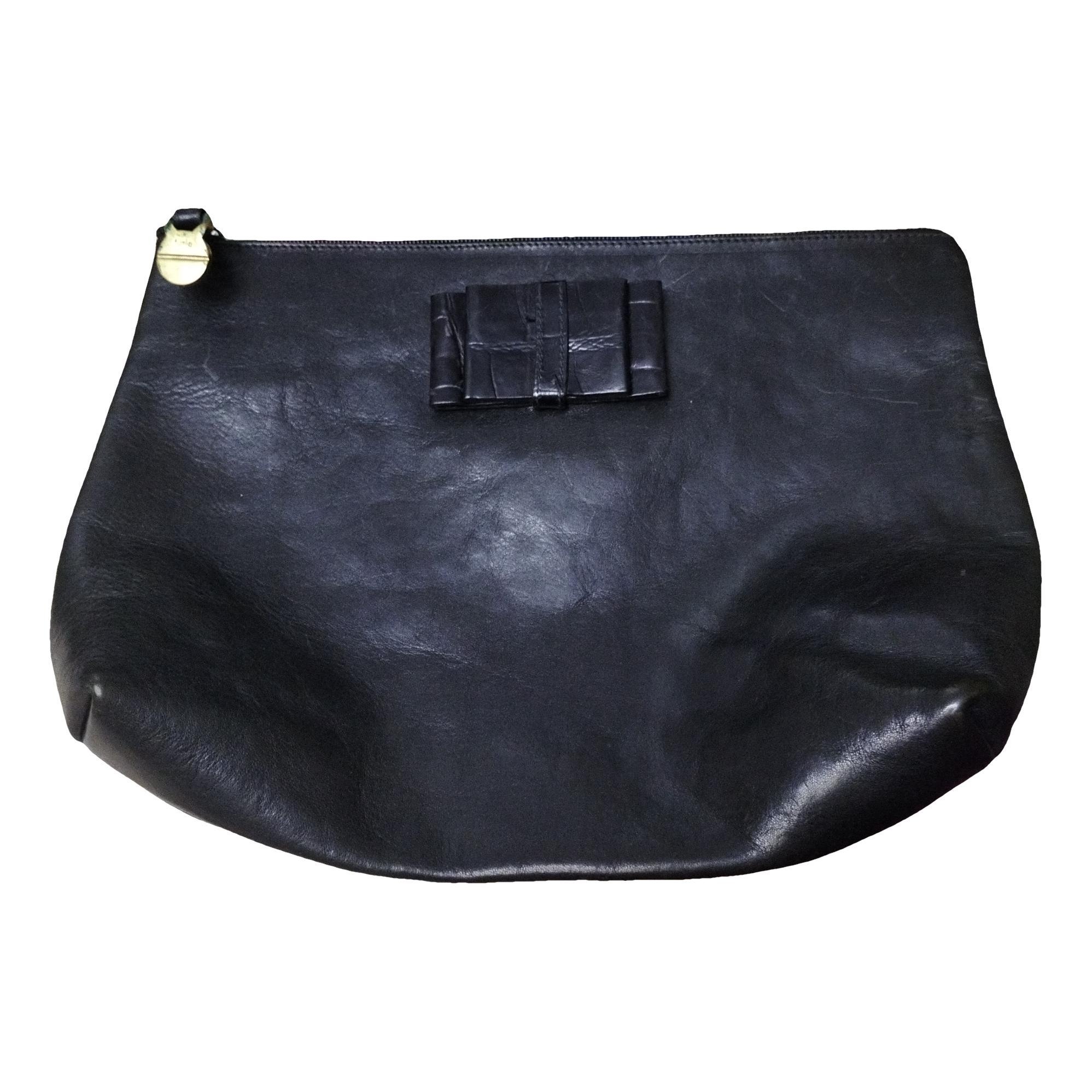 Leather clutch bag