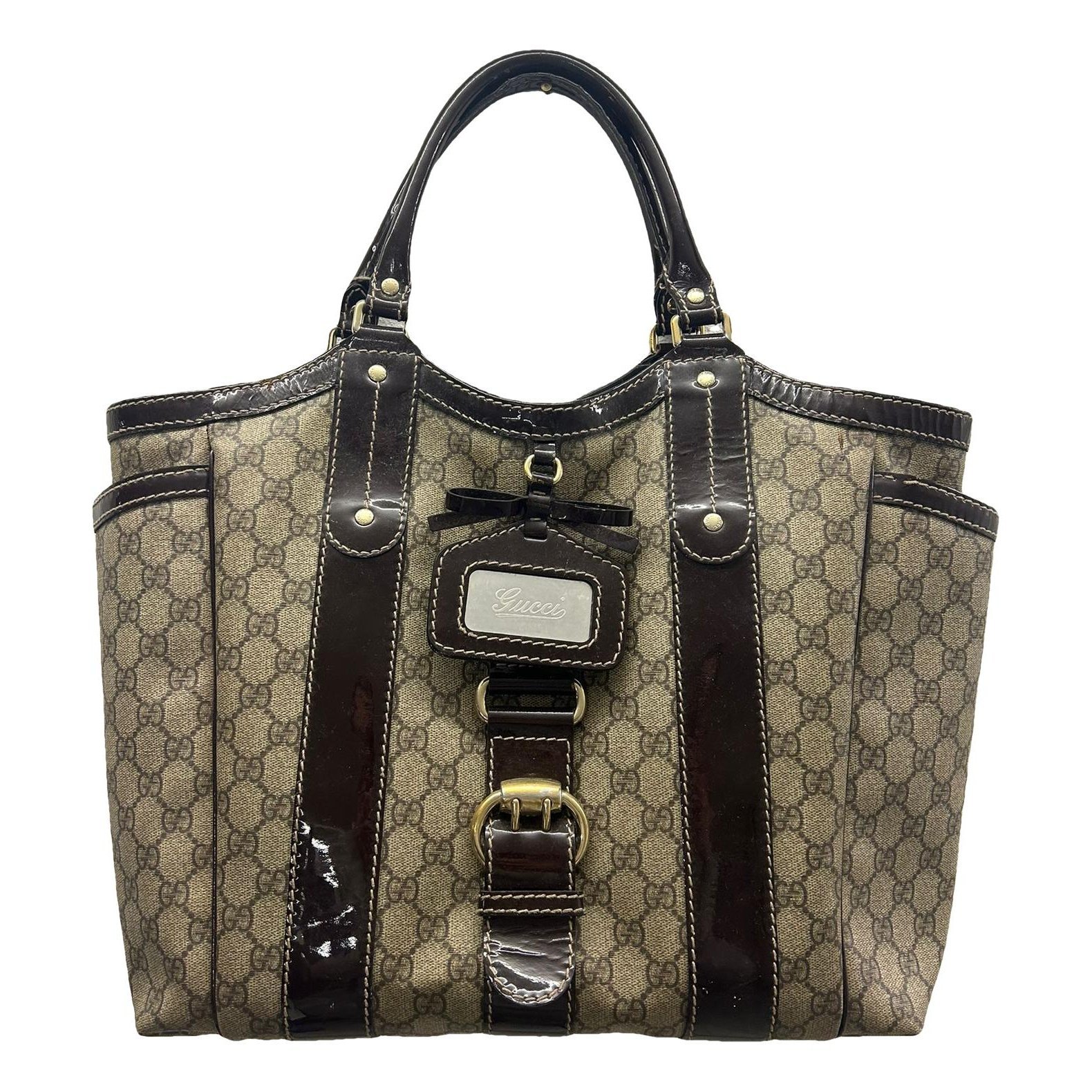 Patent leather tote