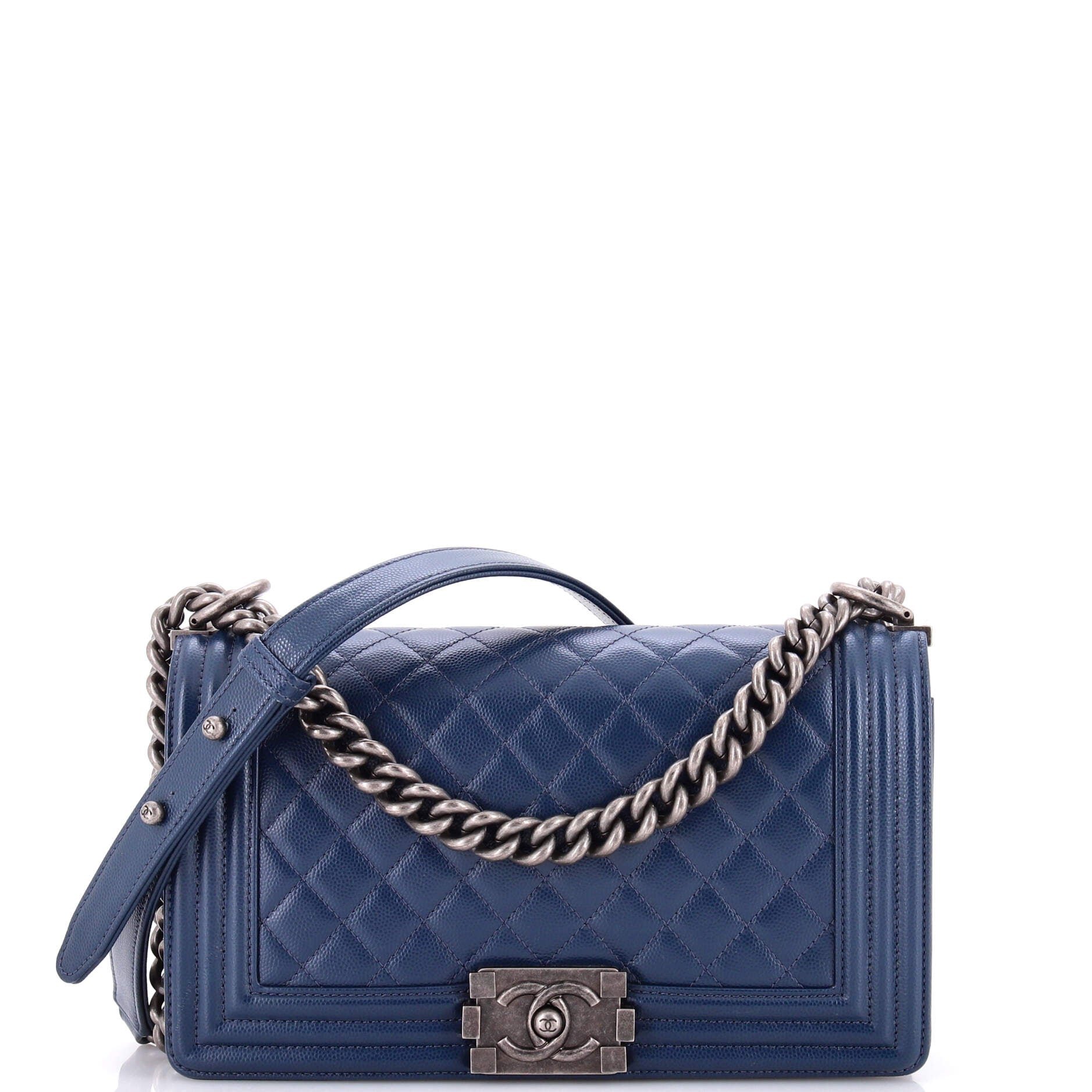 Boy Flap Bag Quilted Caviar Old Medium