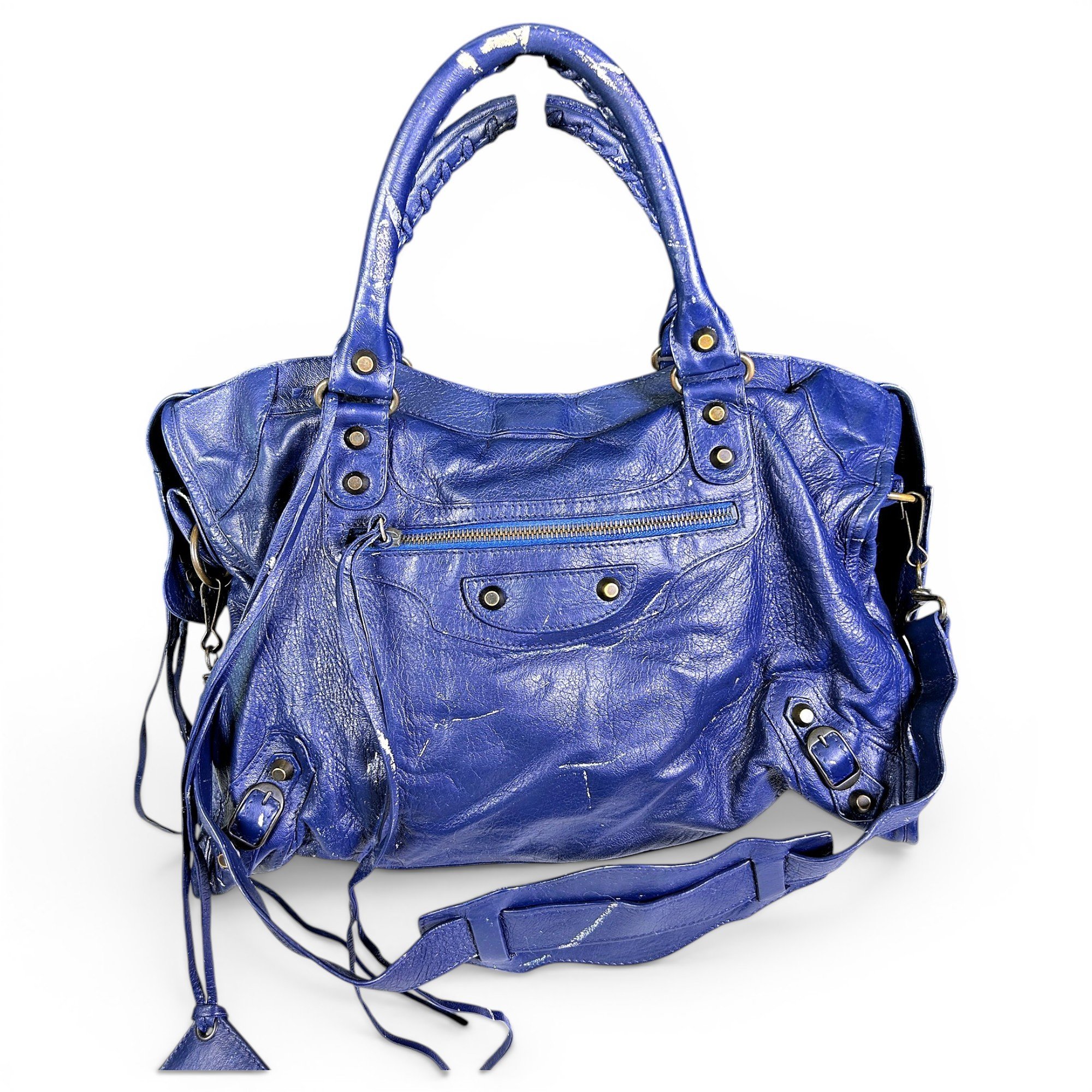 City leather satchel