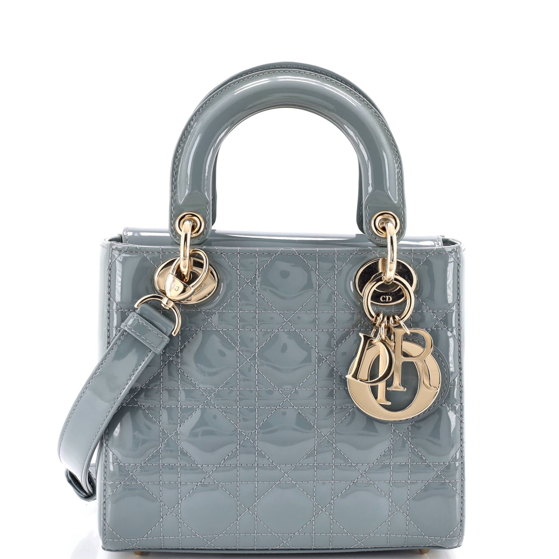 Lady Dior Bag Cannage Quilt Patent Small