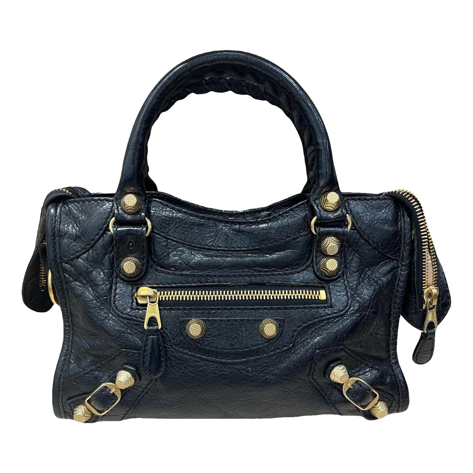 City leather handbag