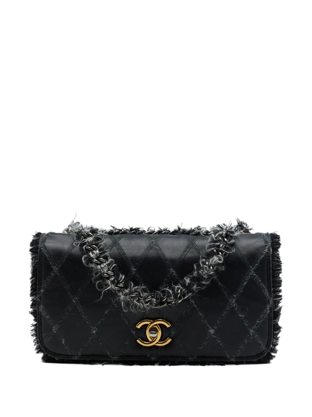2011 CC Quilted Lambskin Tweedy Flap shoulder bag