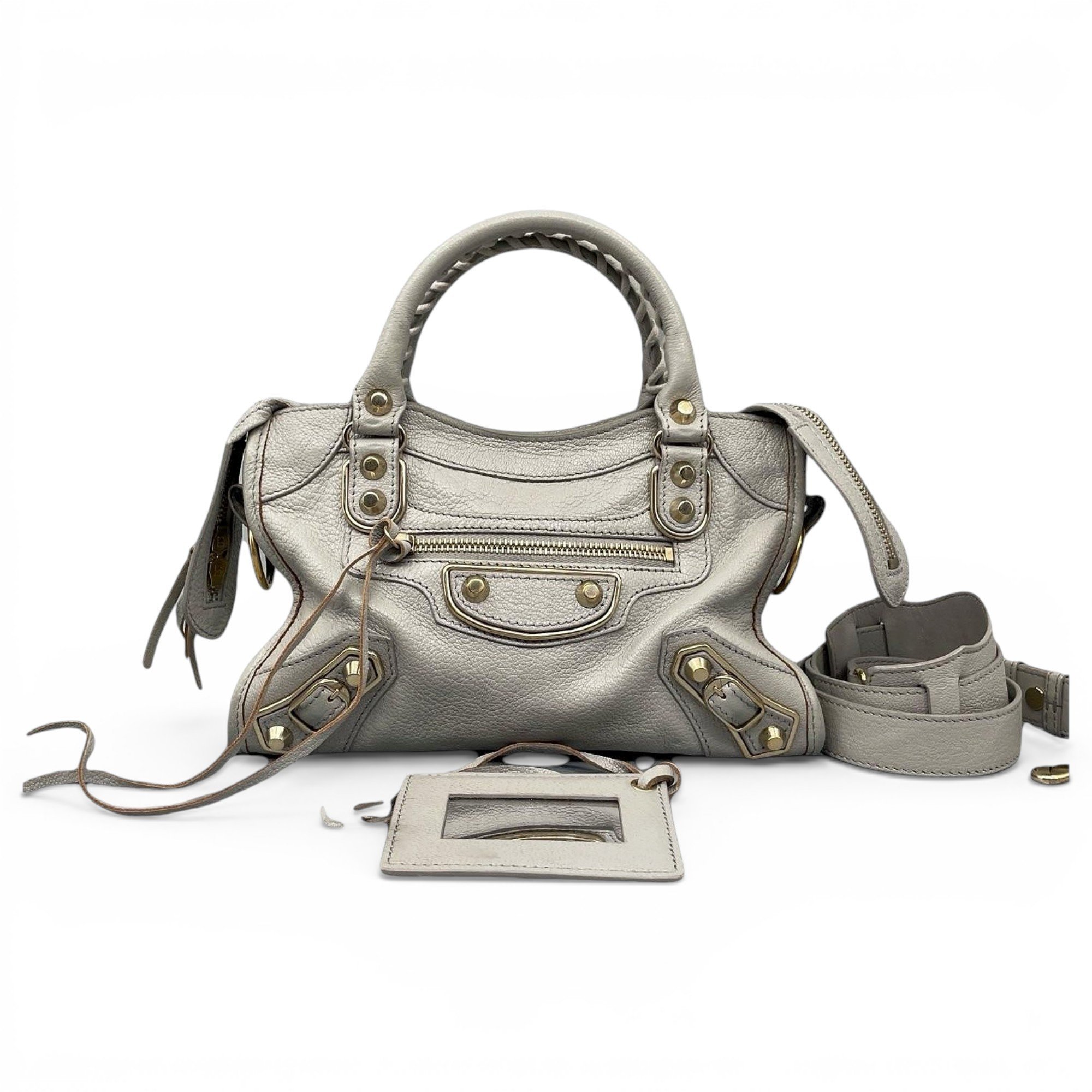 City leather handbag