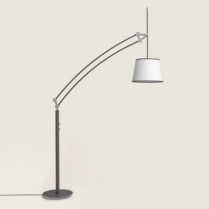 Graphite Pantographe Arch Floor Lamp