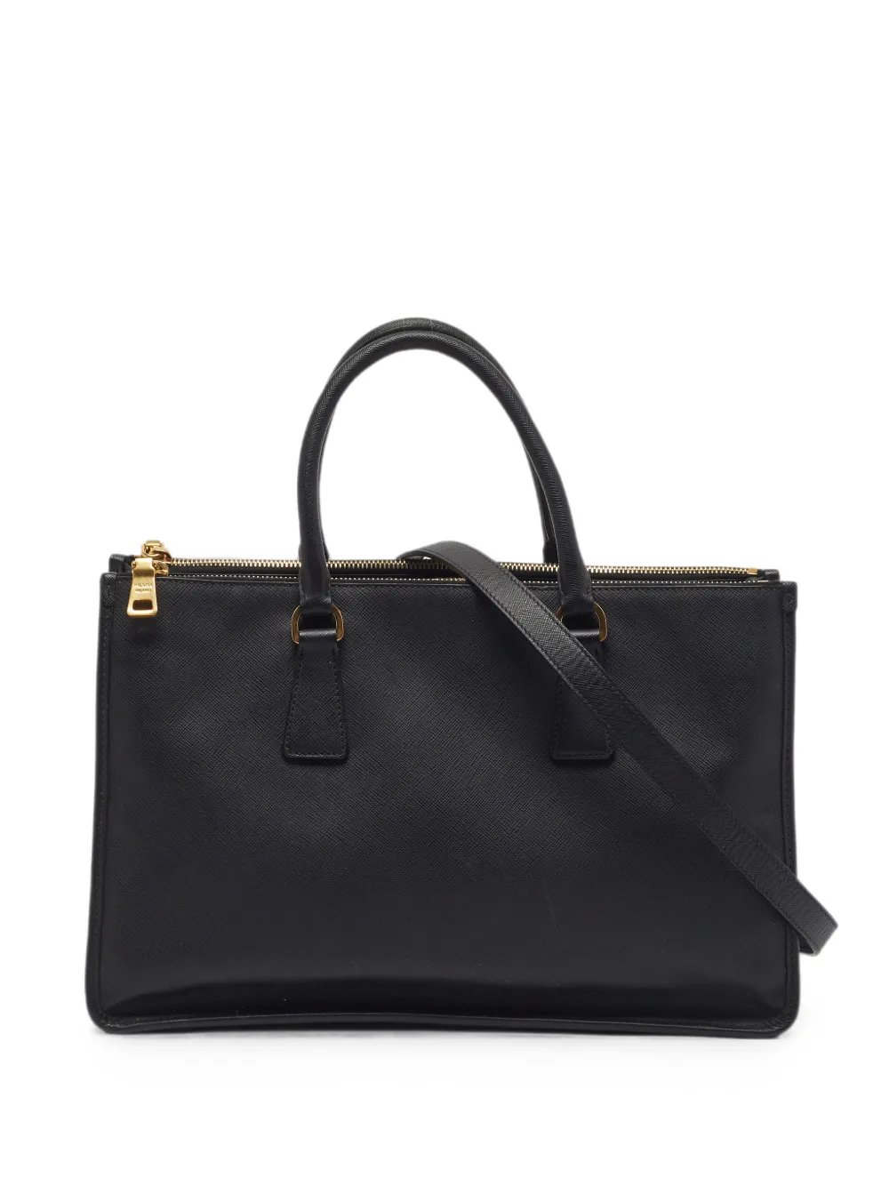 logo-plaque double-zip handbag