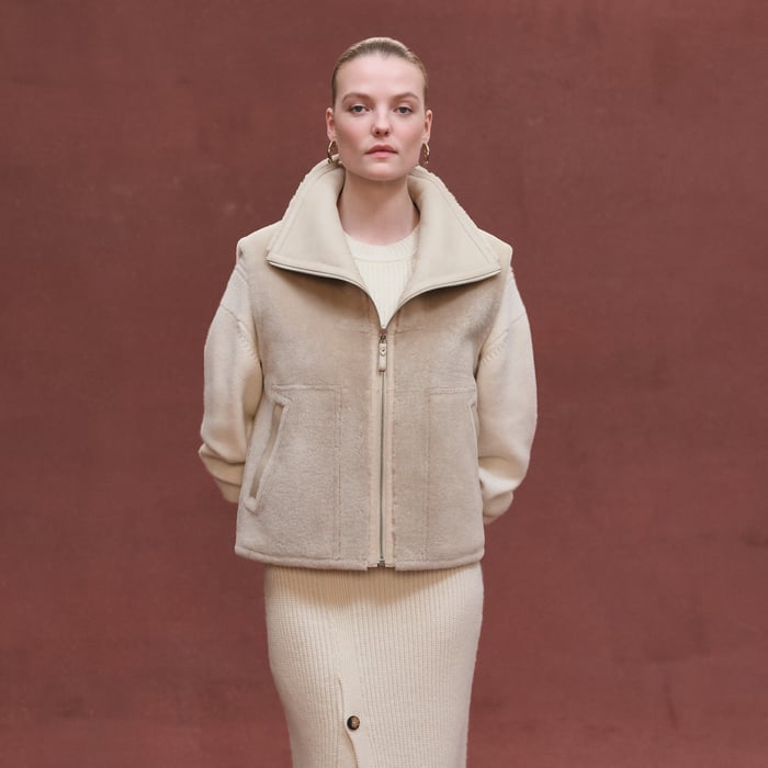 Beige Glaise Reversible Sleeveless Jacket