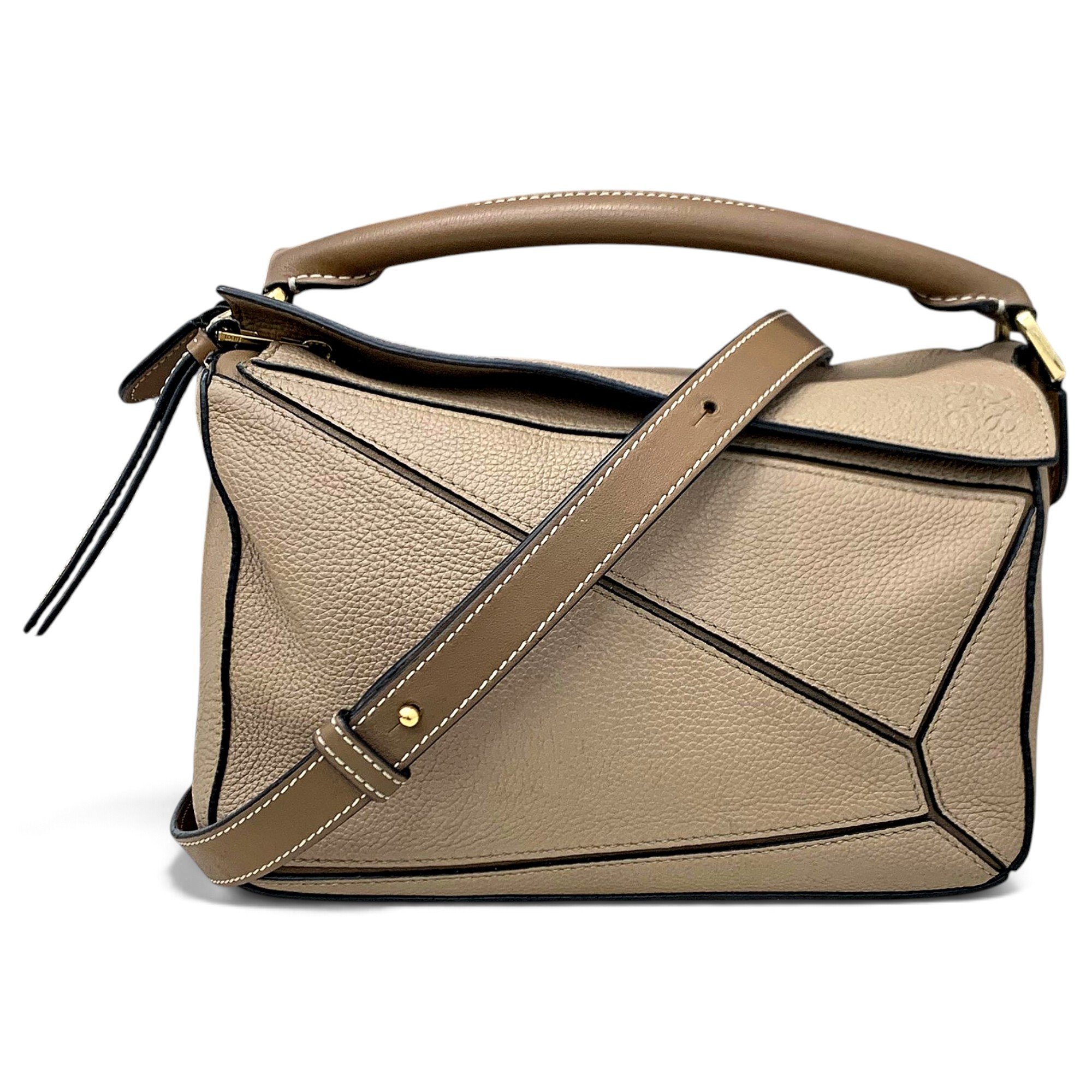 Puzzle leather handbag