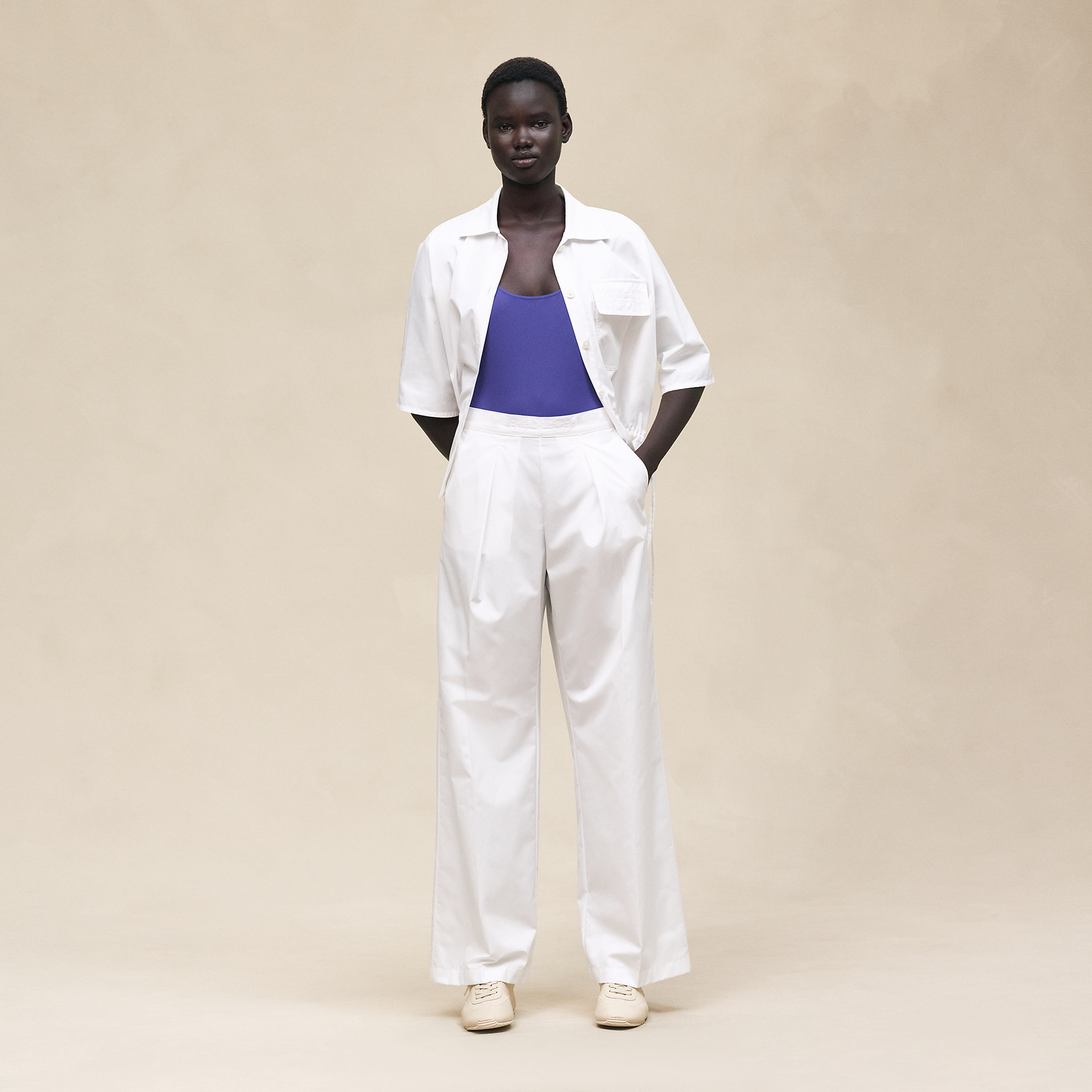 Pantalon de plage brodé