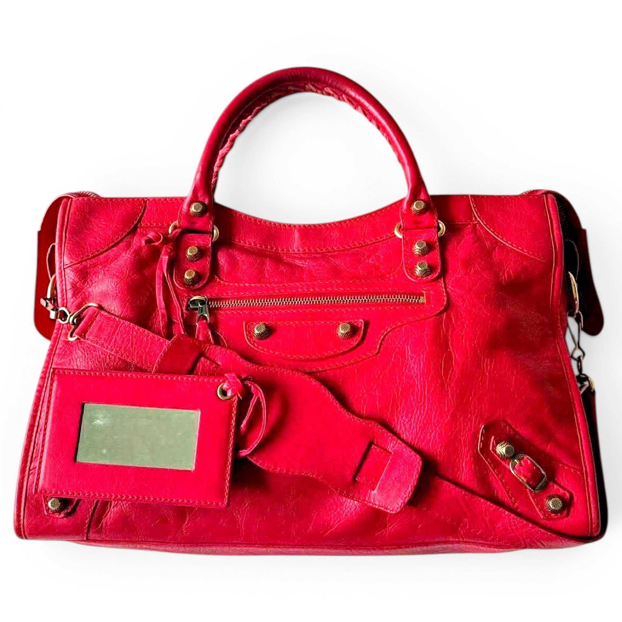 City leather handbag