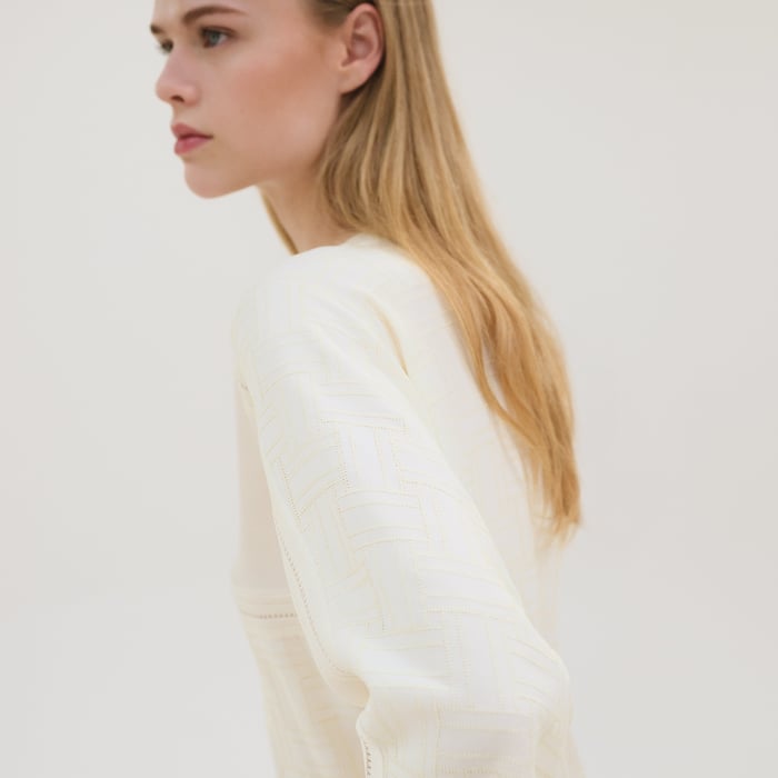 Blanc Cassé "Crepe Envers Satin" Twillaine Caftan Dress