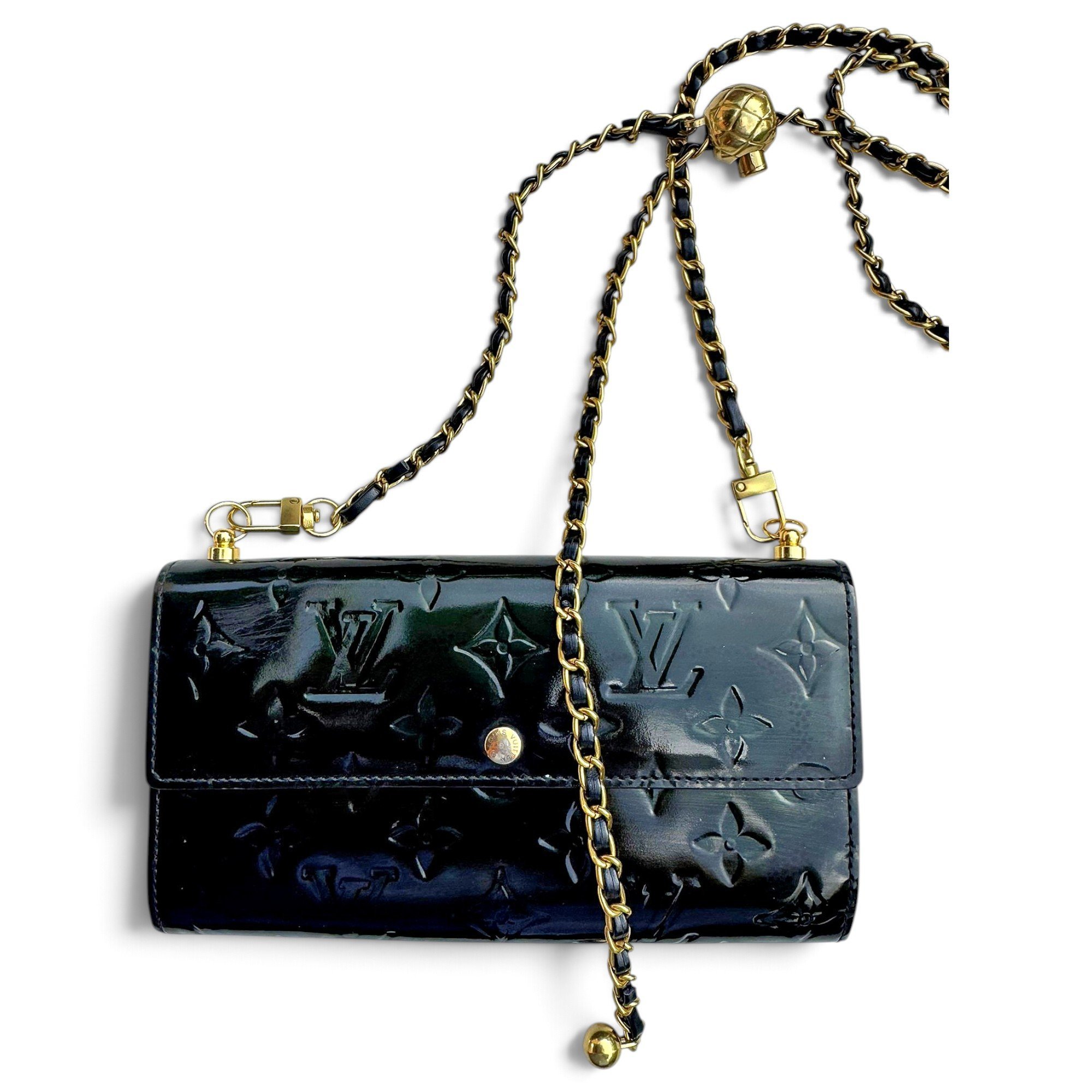 Patent leather clutch bag