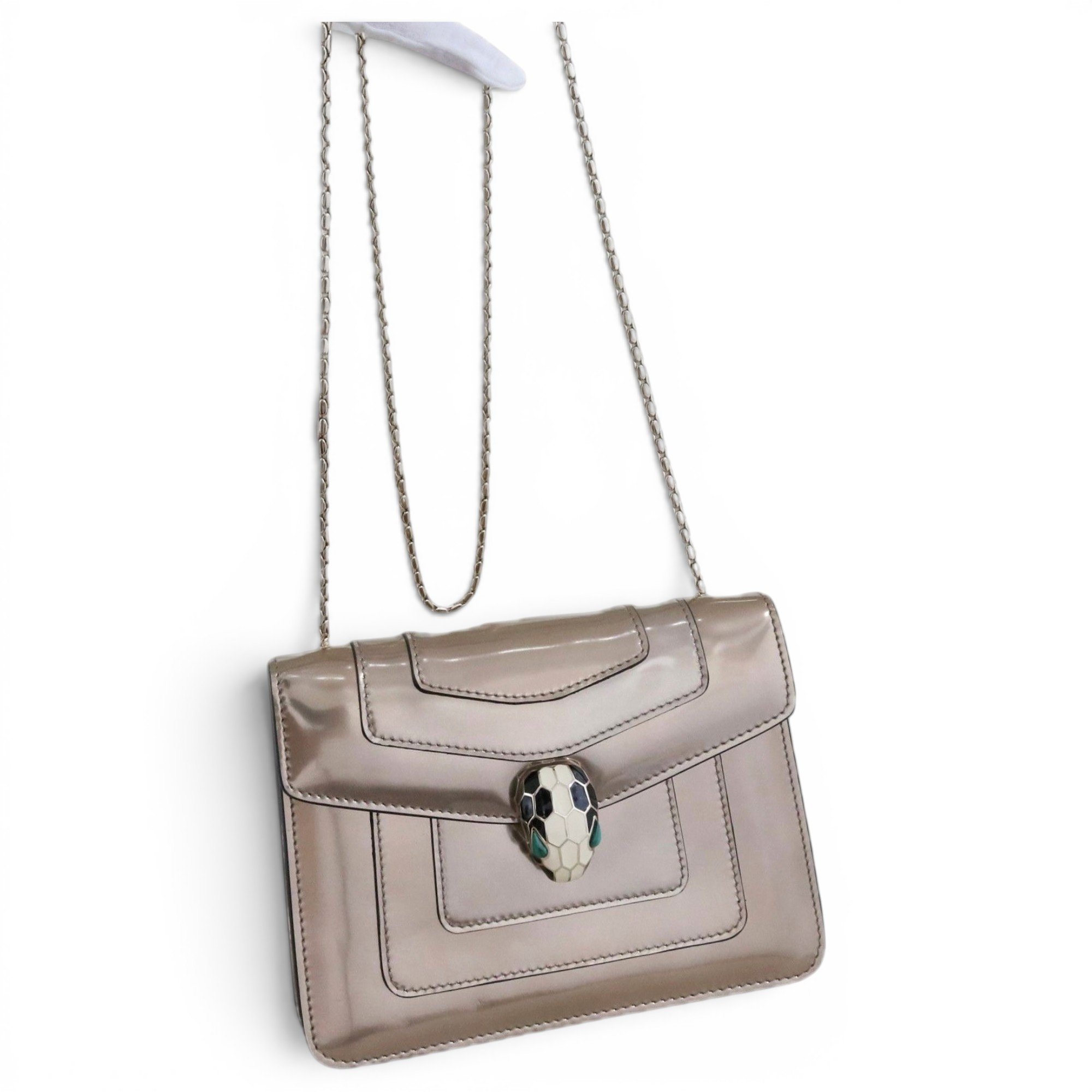 Serpenti patent leather handbag