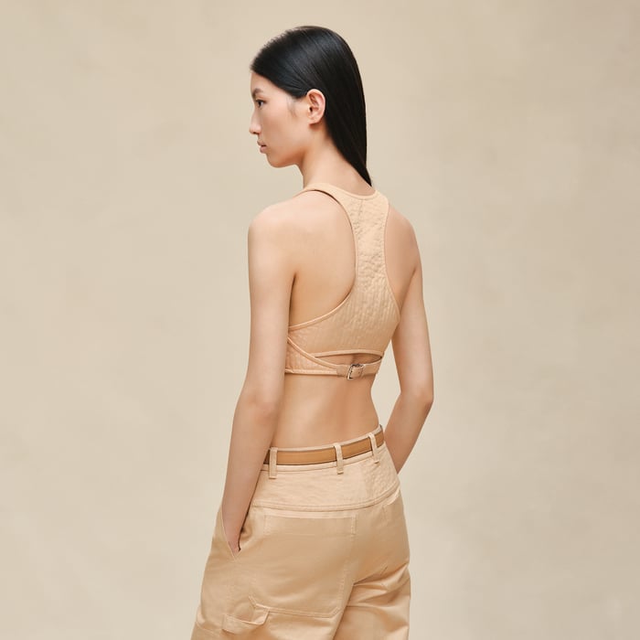 Beige Cajou Quilted Bra