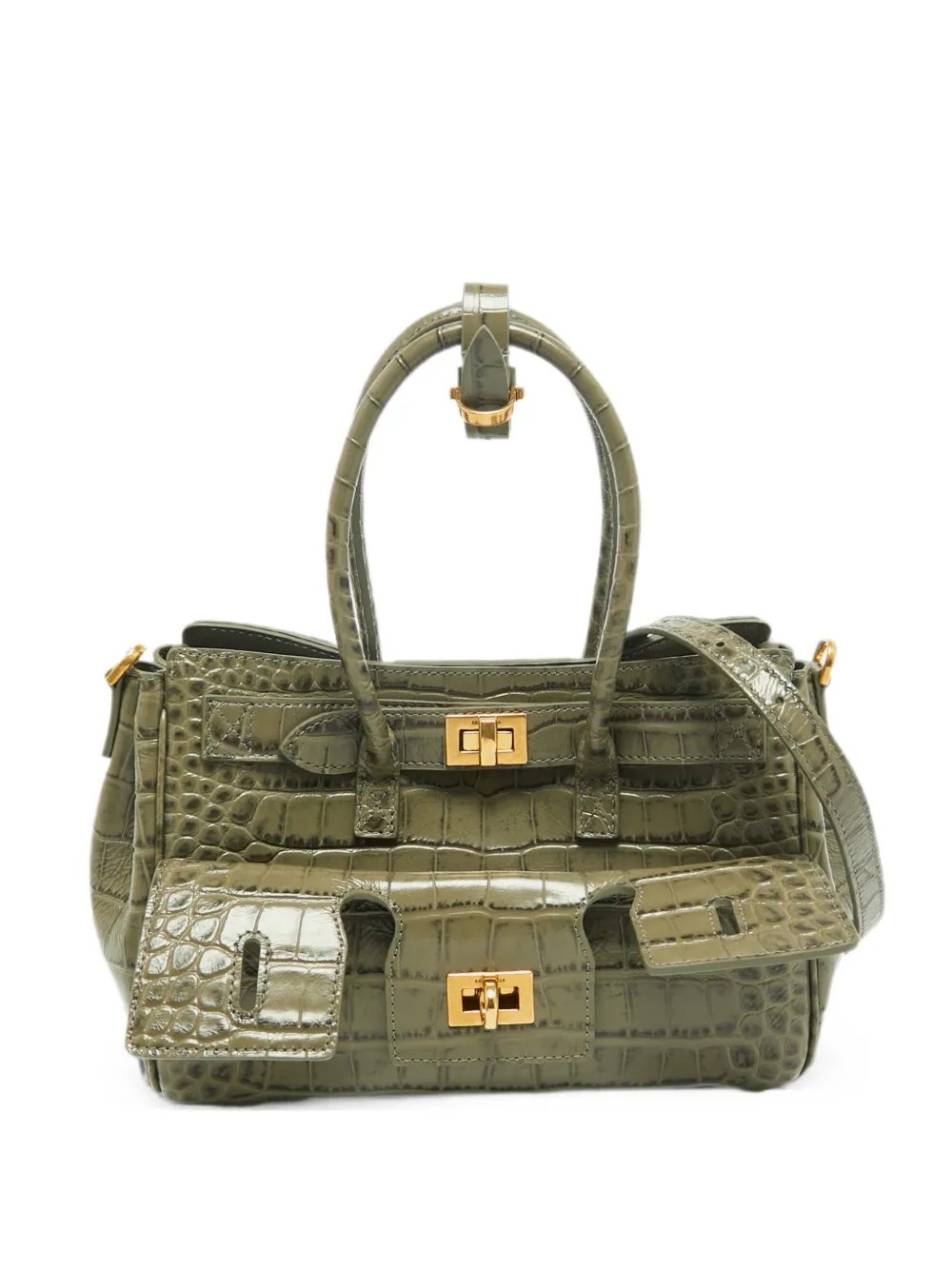 mini Bel Air croc-embossed tote bag