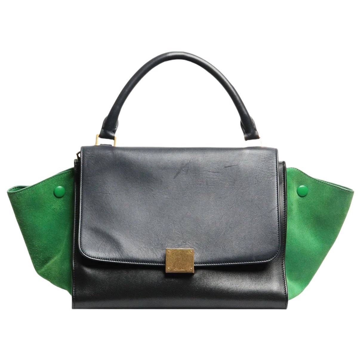 Trapèze leather handbag