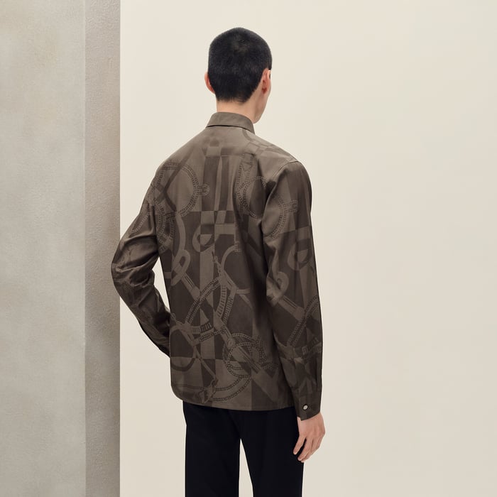 Café "Eperon d'Or Jacquard" Straight Cut Shirt