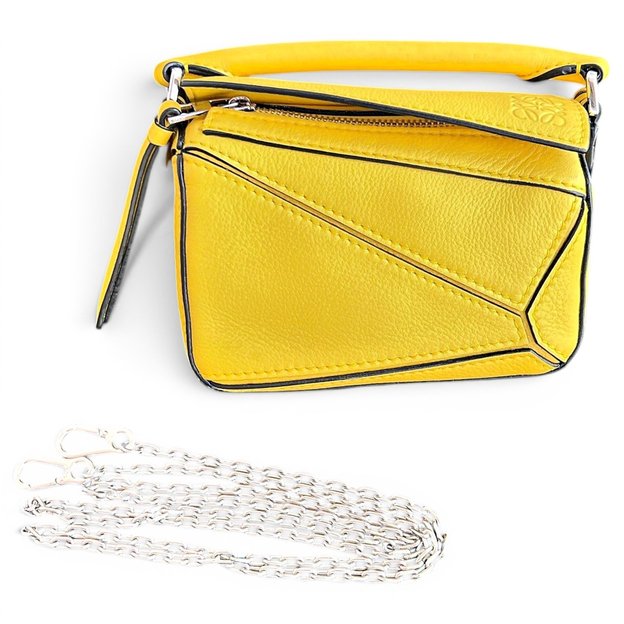 Puzzle leather handbag