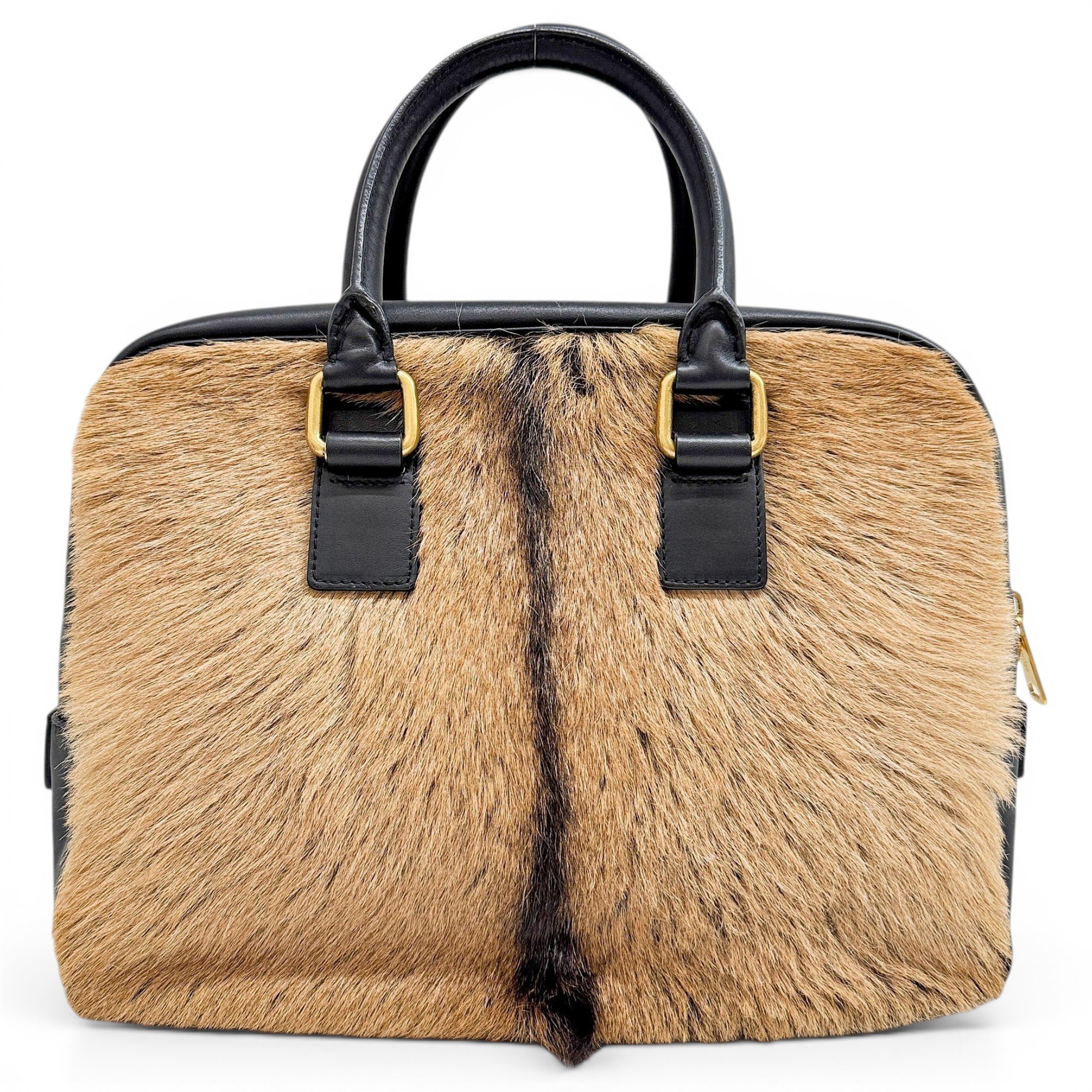 Faux fur handbag