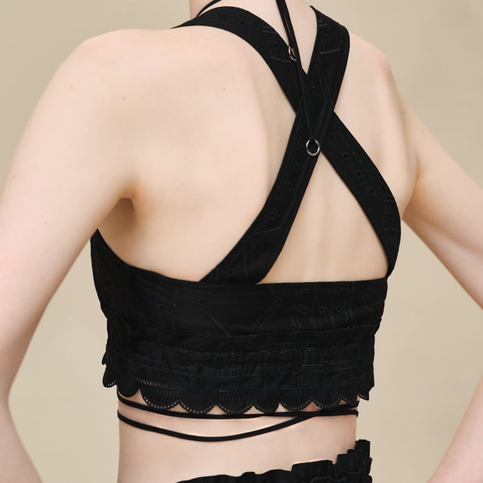 Noir Embroidered Bra