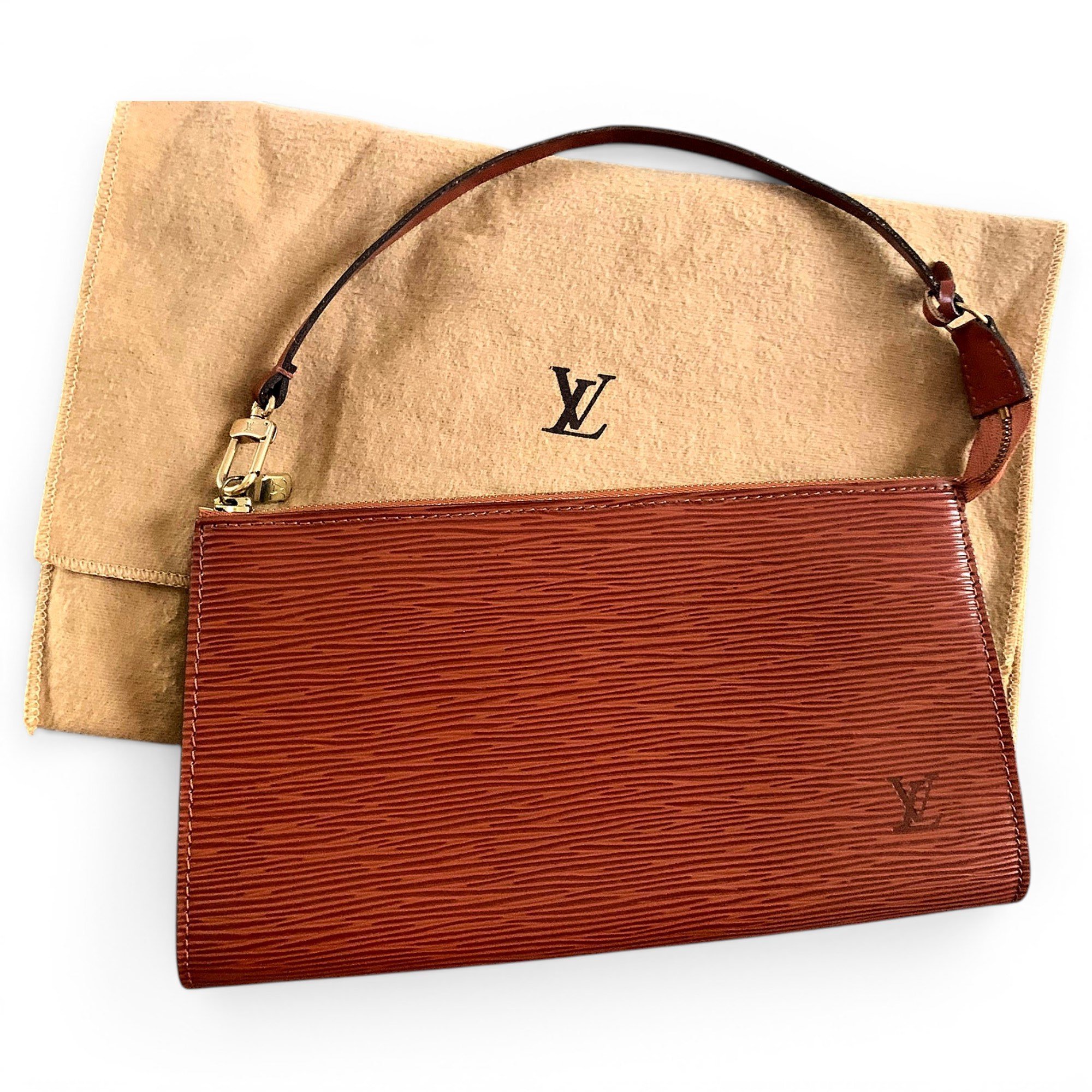 Leather clutch bag