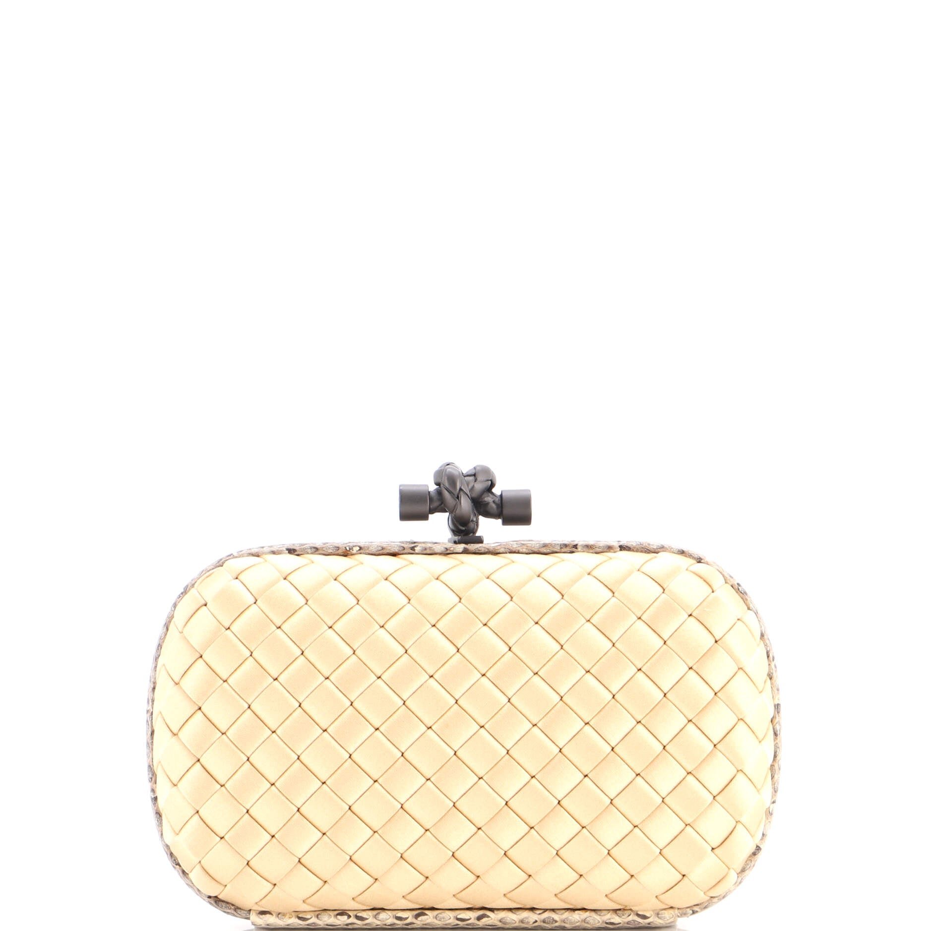 Box Knot Clutch Intrecciato Satin Small