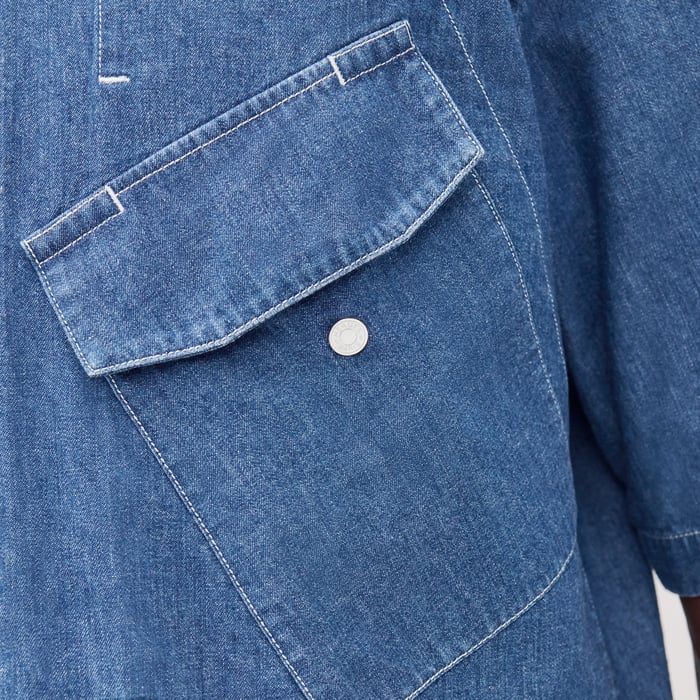Indigo Lavé Short-sleeve Straight Cut Shirt