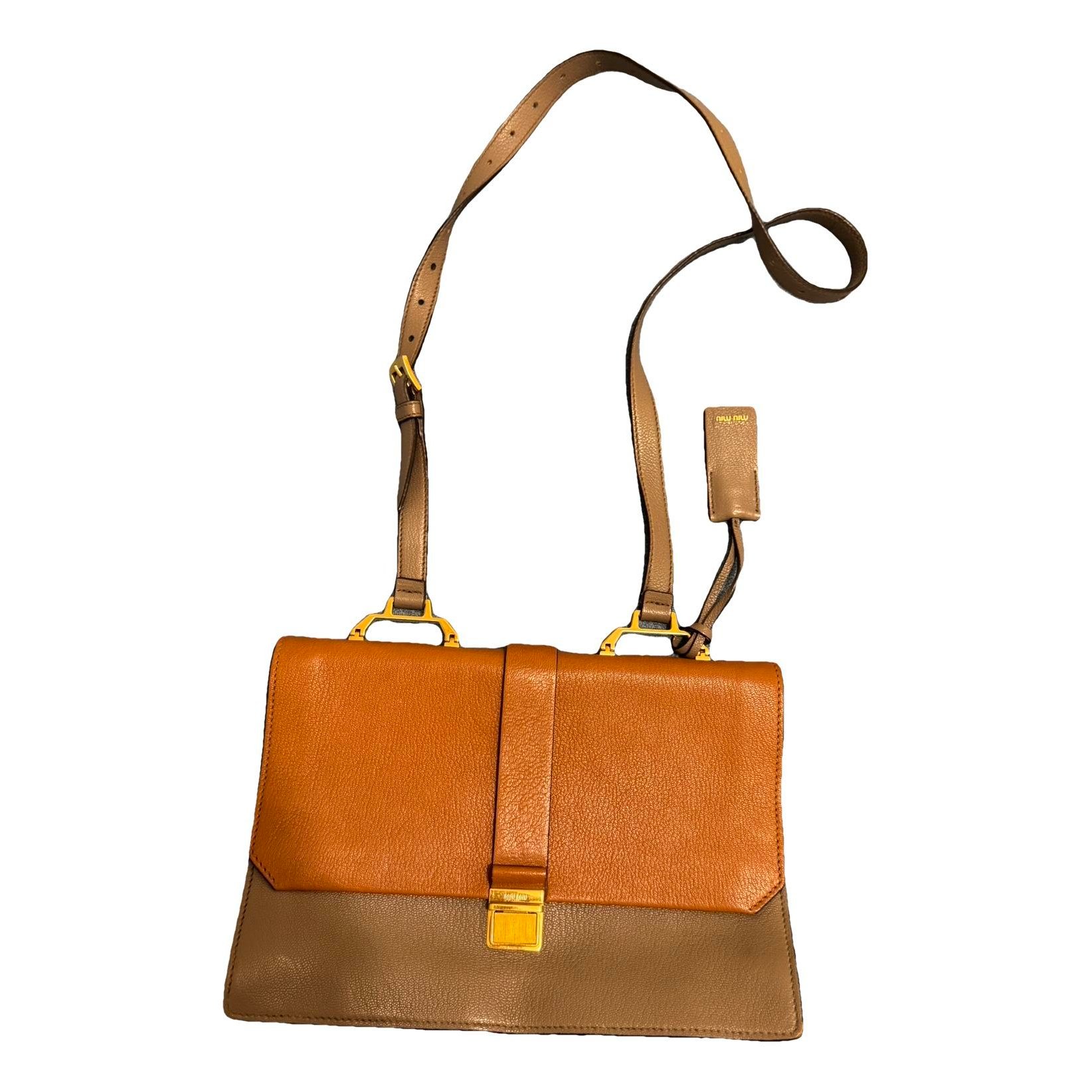Madras leather crossbody bag