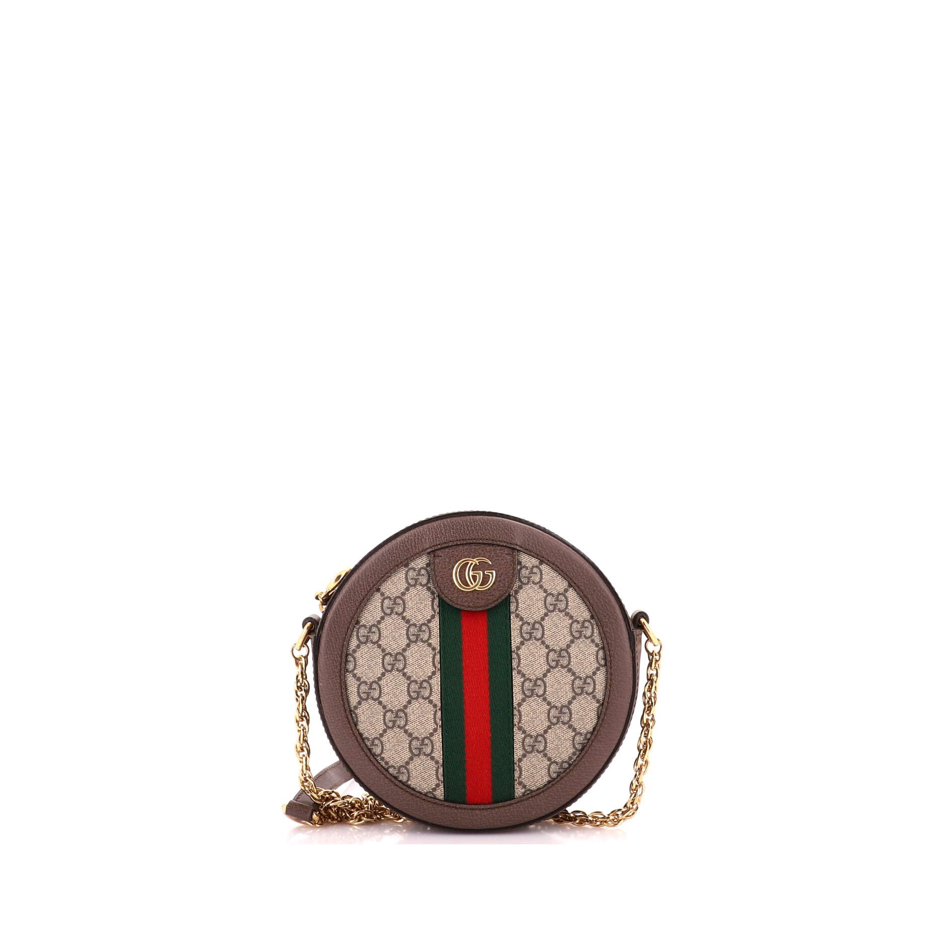 Ophidia Round Shoulder Bag GG Coated Canvas Mini