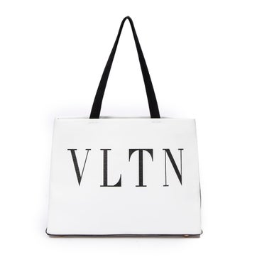 Valentino Leather Logo Shopping Tote