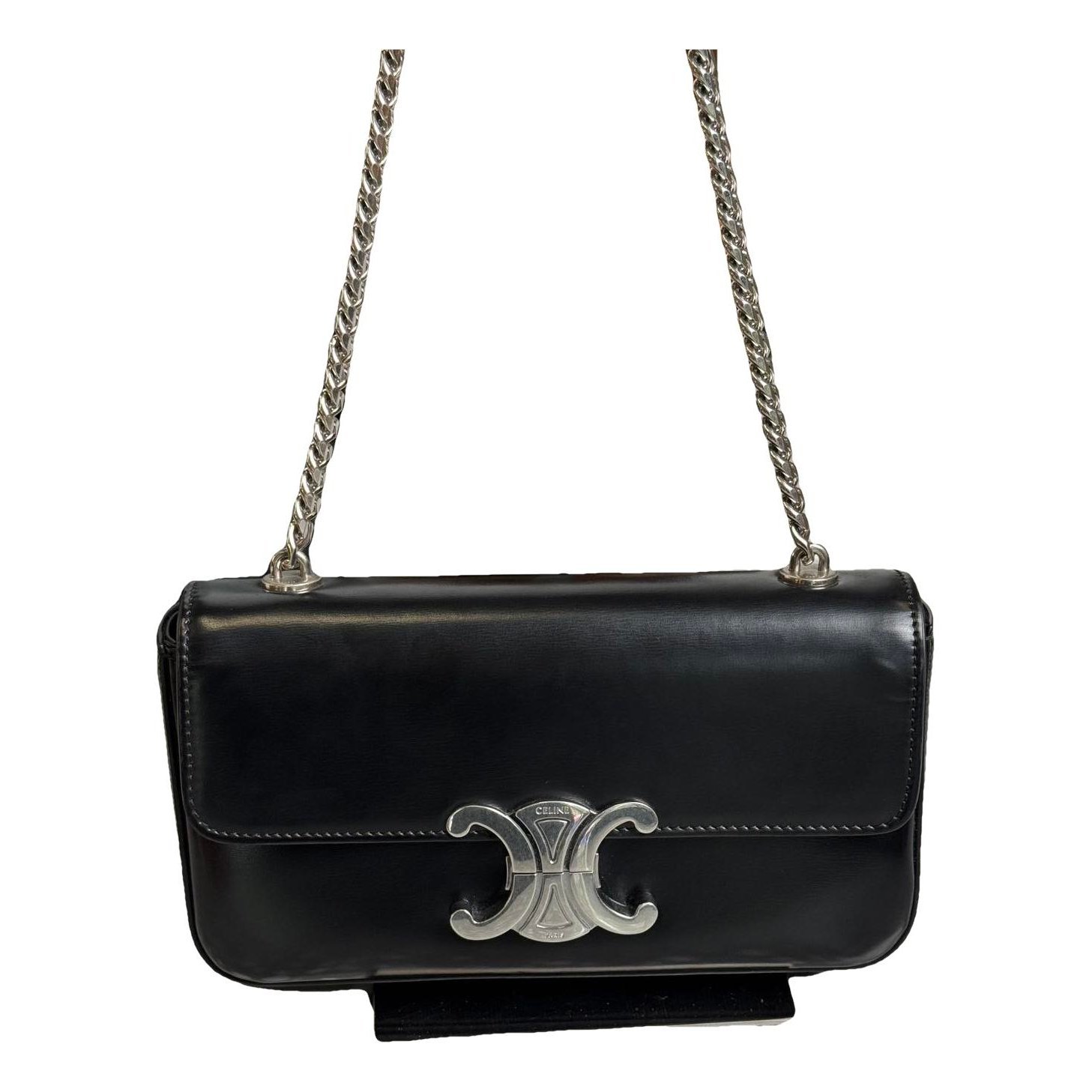 Triomphe chain leather handbag