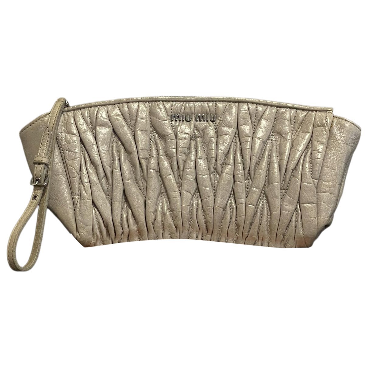Matelassé leather clutch bag