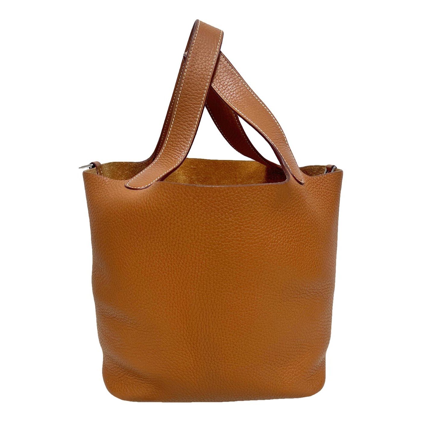 Picotin leather tote
