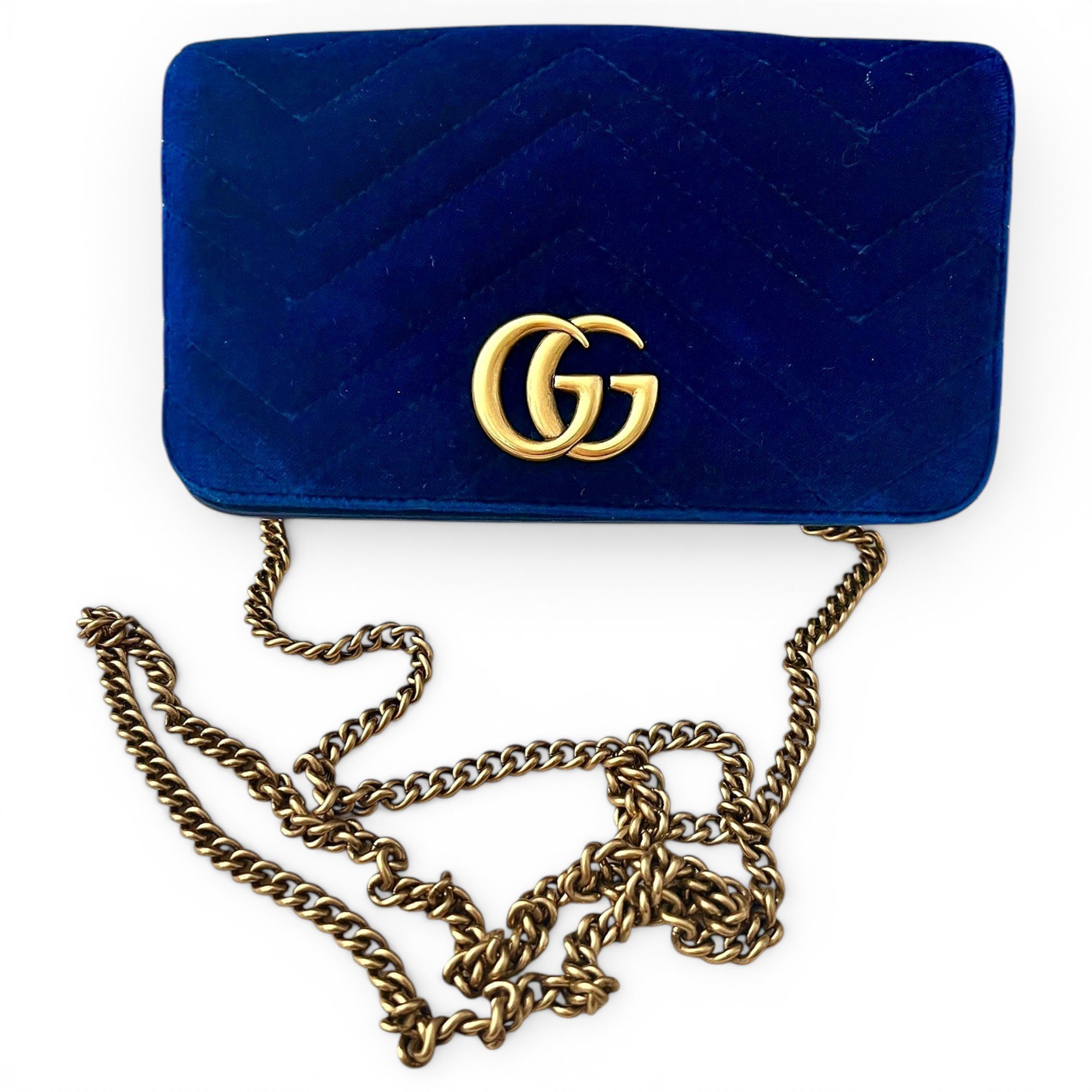 GG Marmont Chain Flap velvet crossbody bag