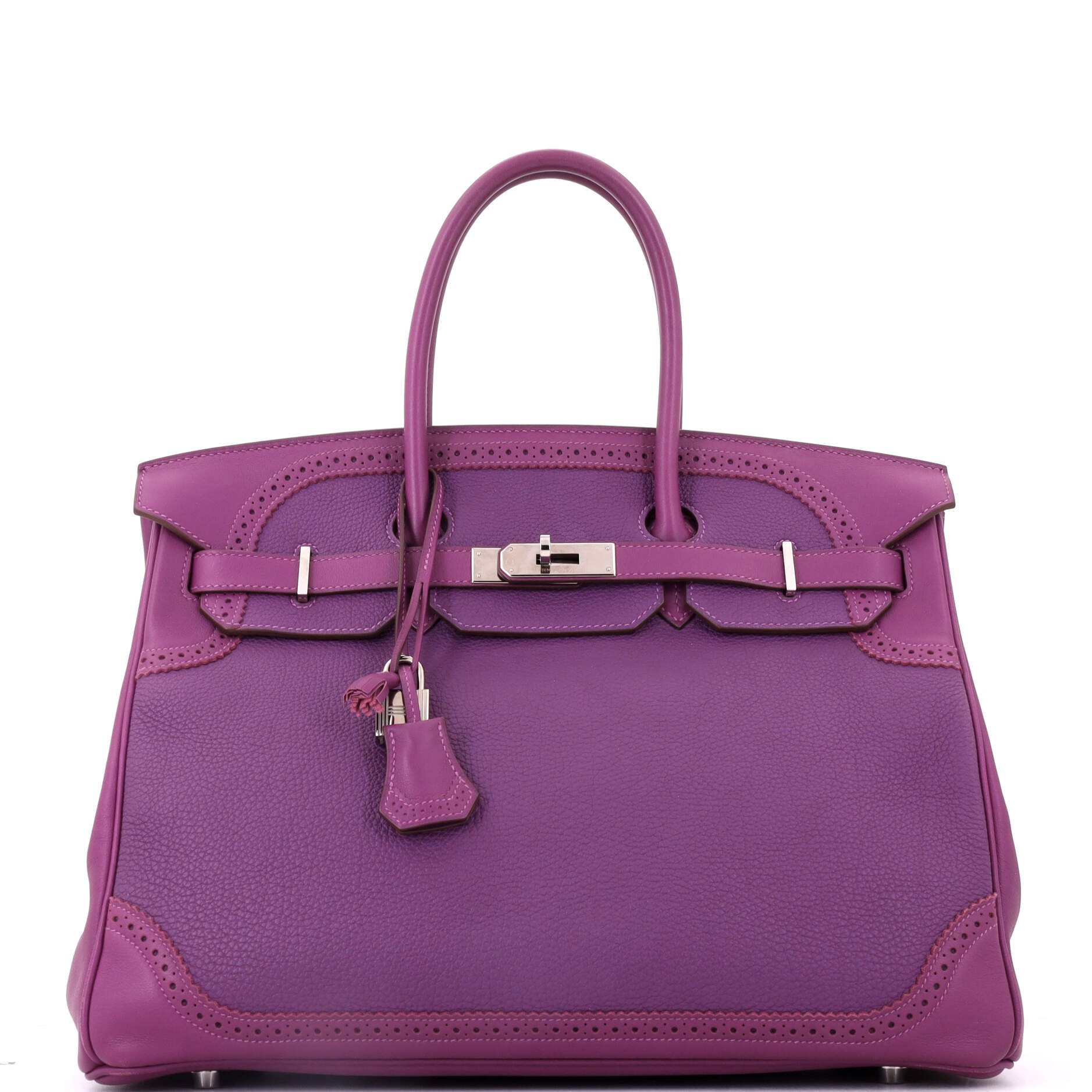 Hermes Birkin Ghillies Bag Anemone Togo and Swift with Palladium Hardware 35