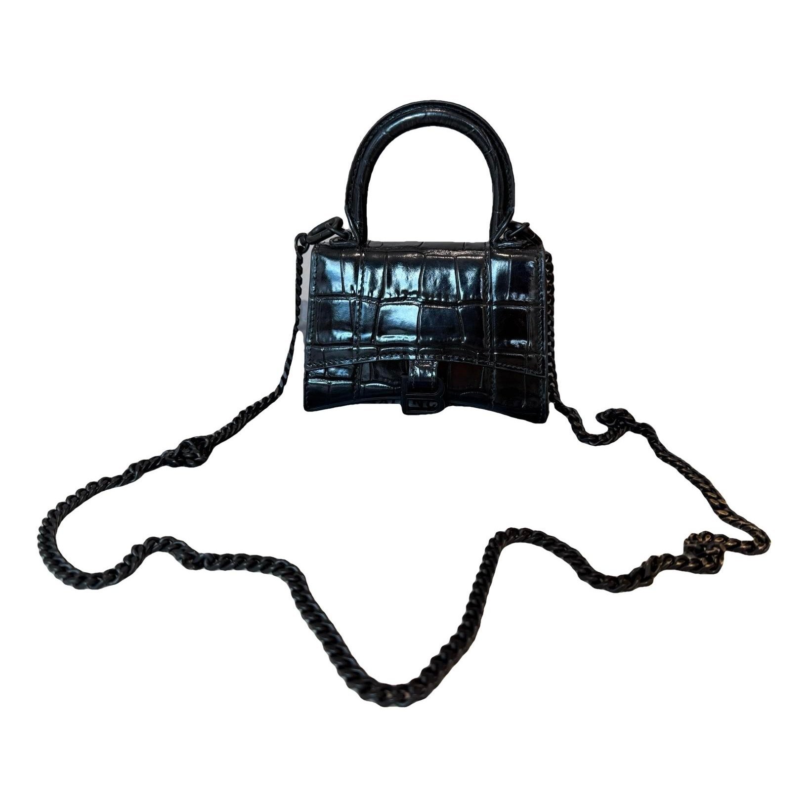 Hourglass leather crossbody bag