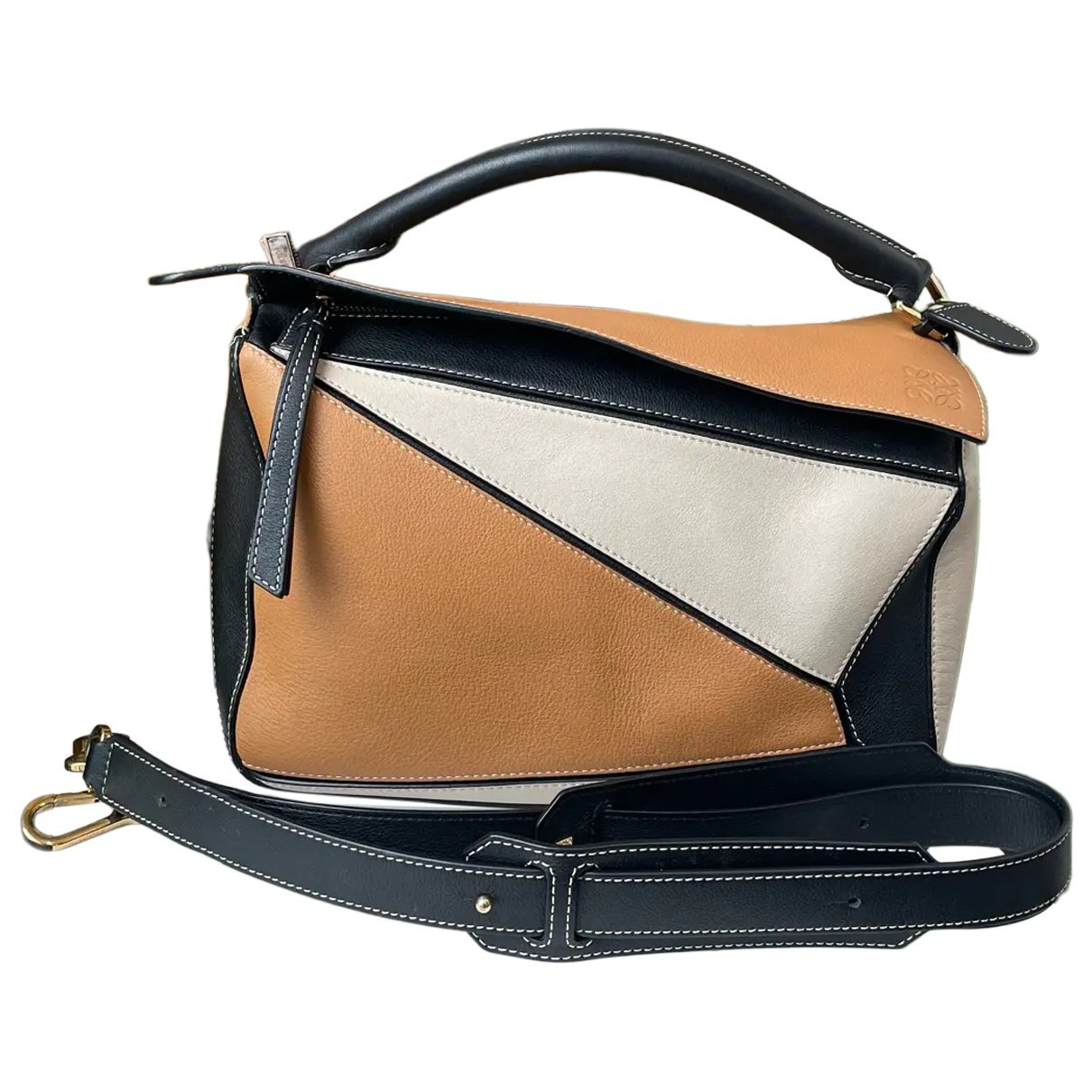 Puzzle leather handbag