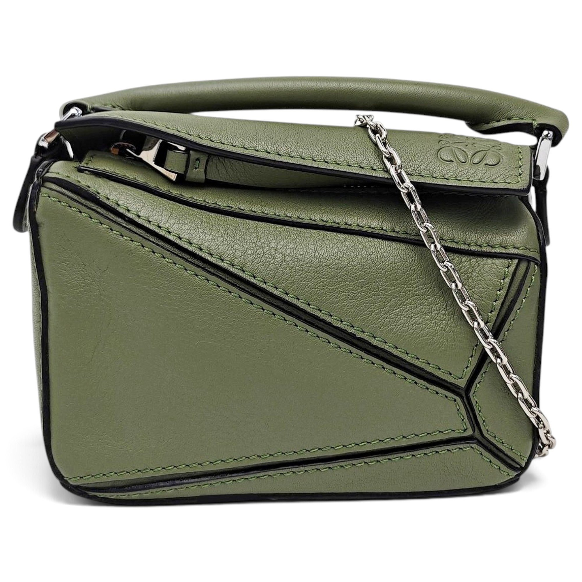 Puzzle leather handbag