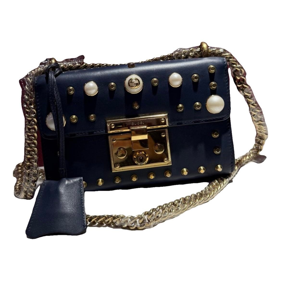 Padlock leather handbag
