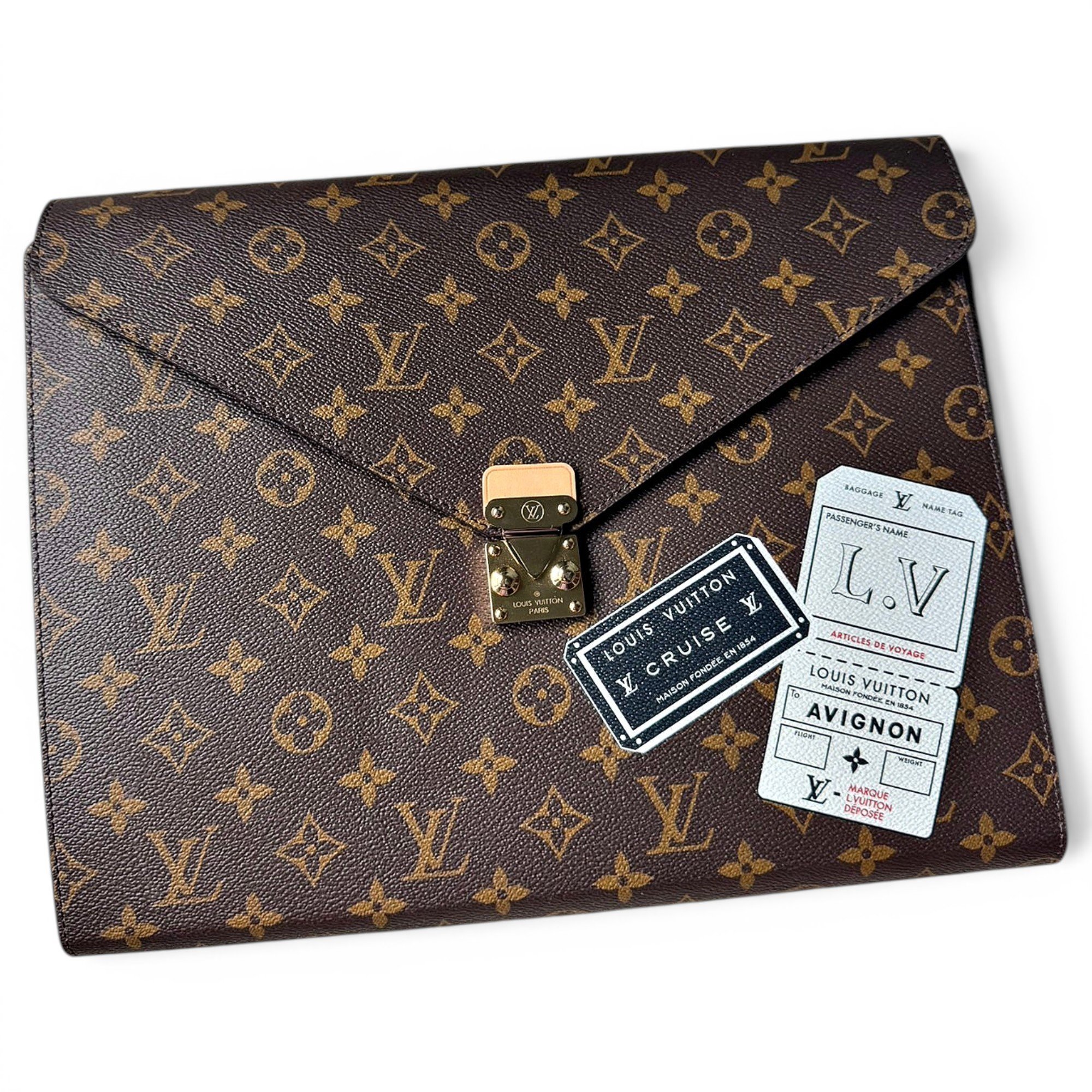 Serviette Ambassadeur leather clutch bag
