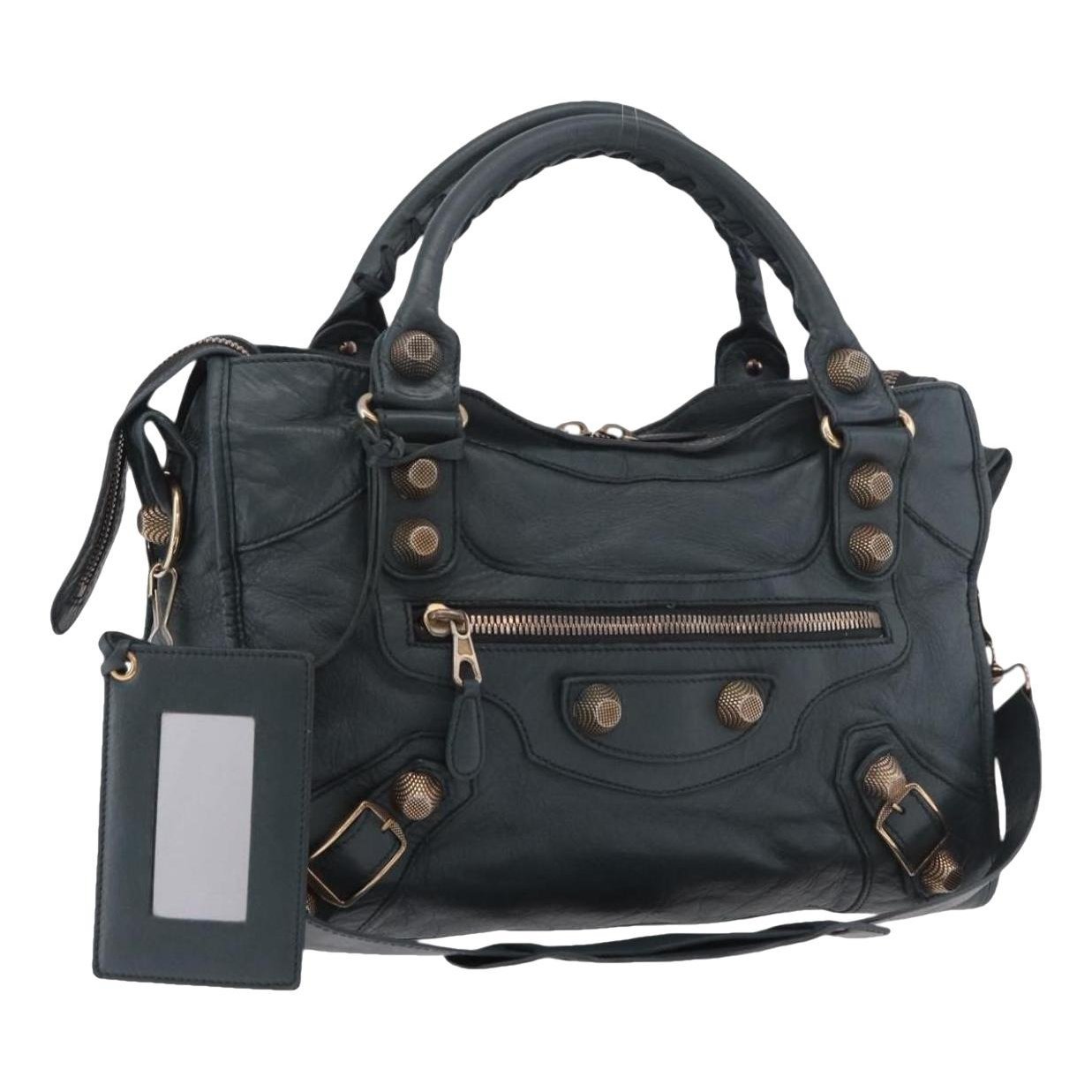 City leather handbag