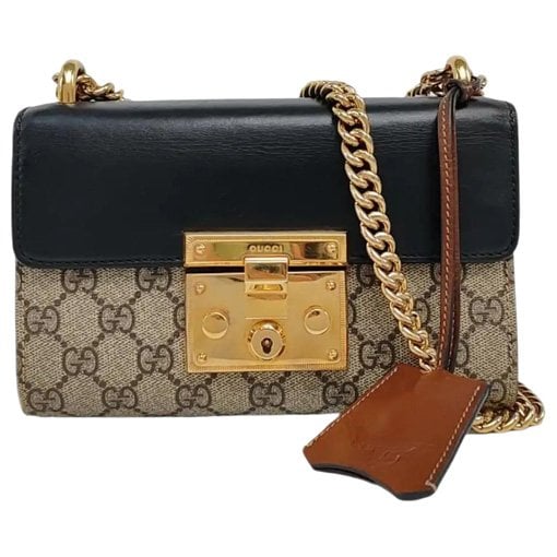 Padlock leather handbag