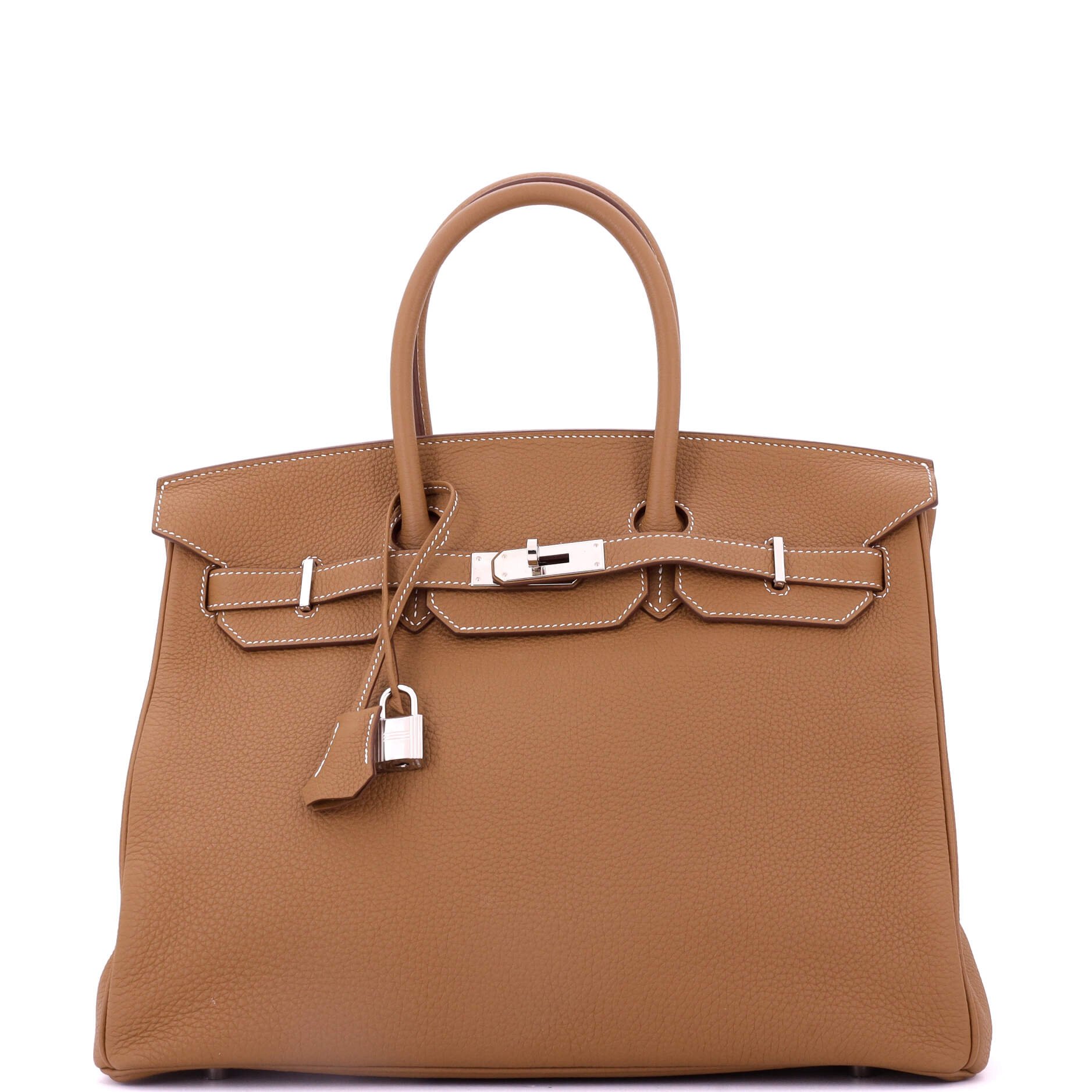 Hermes Birkin Handbag Gold Togo with Palladium Hardware 35